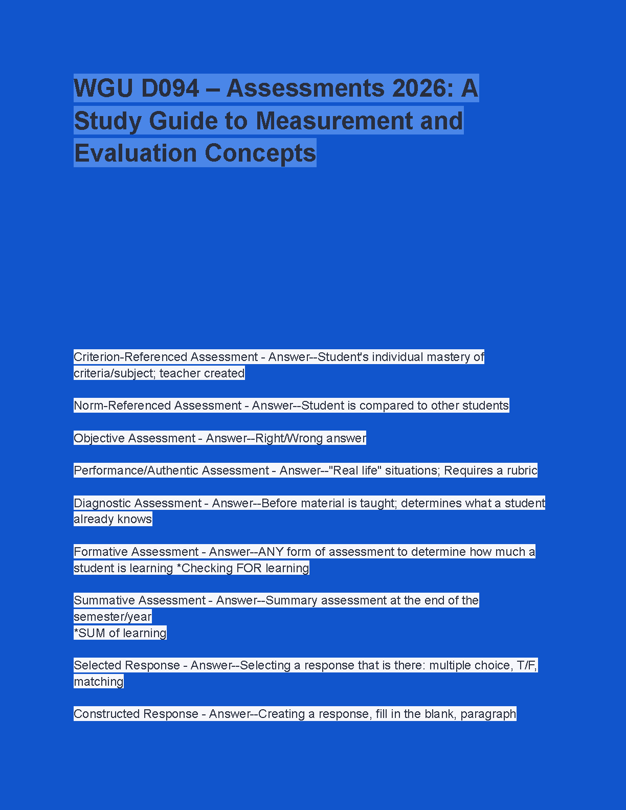 WGU D094 Assessment Study Guide 2025 Pass First Try IMG-1