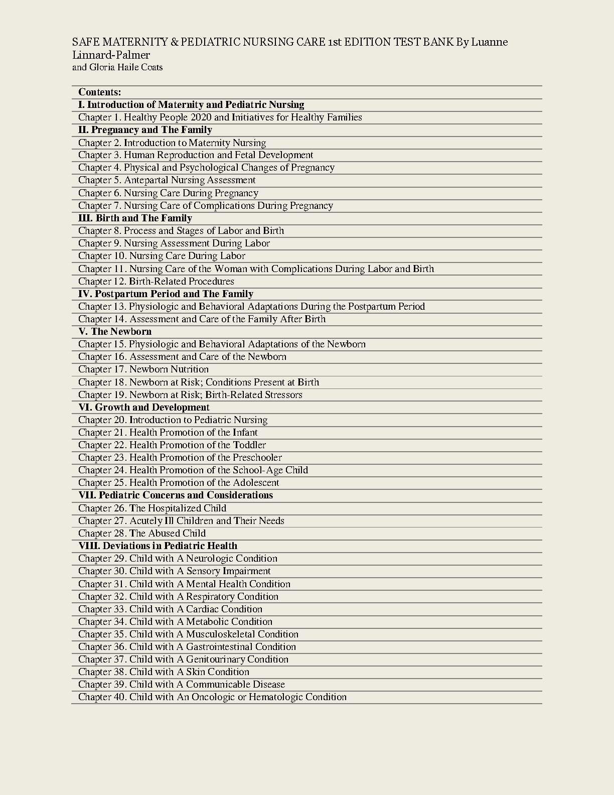 Maternity Pediatrics Test Bank 2026/27 Exam Prep