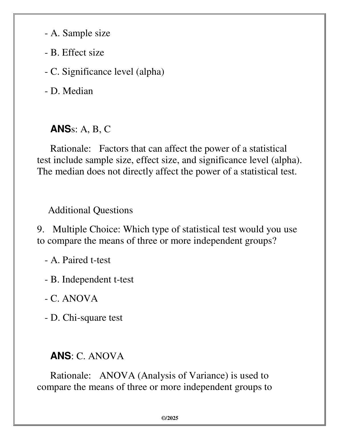 WGU C784 Healthcare Stats Test Bank 2025/2026