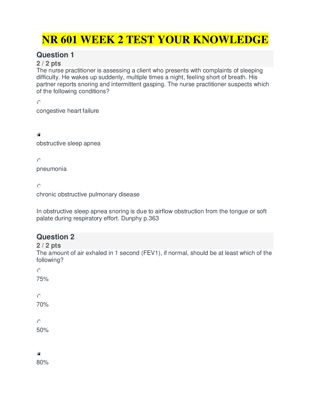 NR 601 Week 2 Test Bank Answers 2023