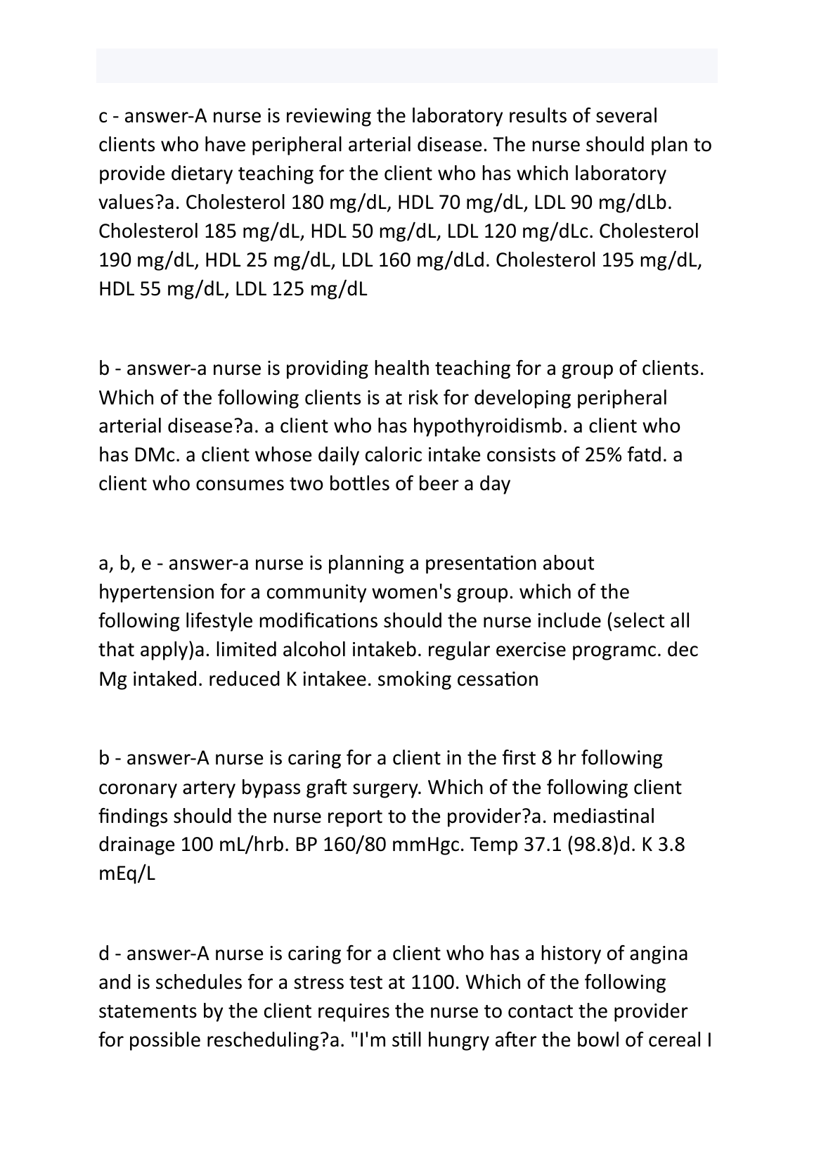 ANCC Med Surg Cert Exam Questions & Answers 2024/25 Study Pack