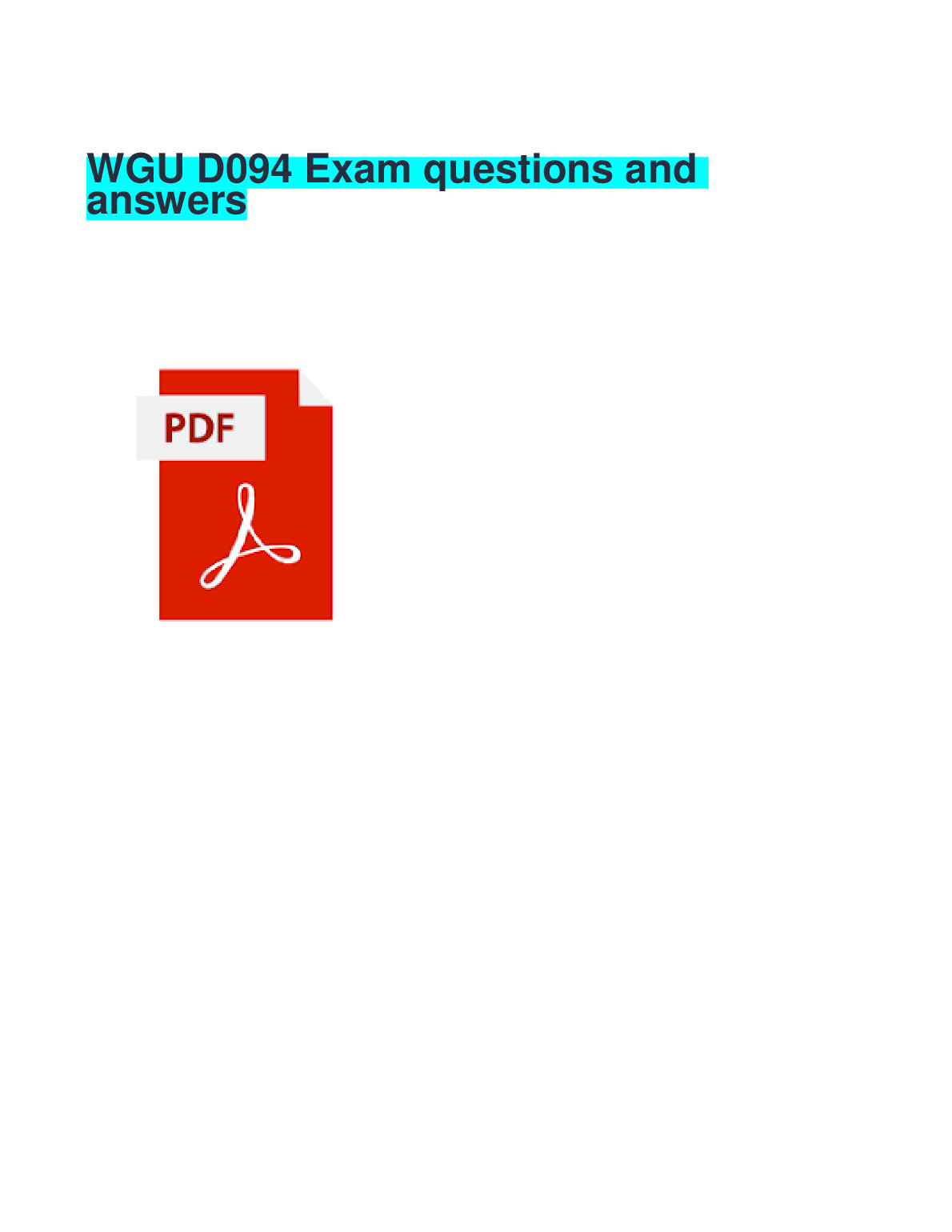 WGU D094 Healthcare Data Analytics Exam Prep Guide