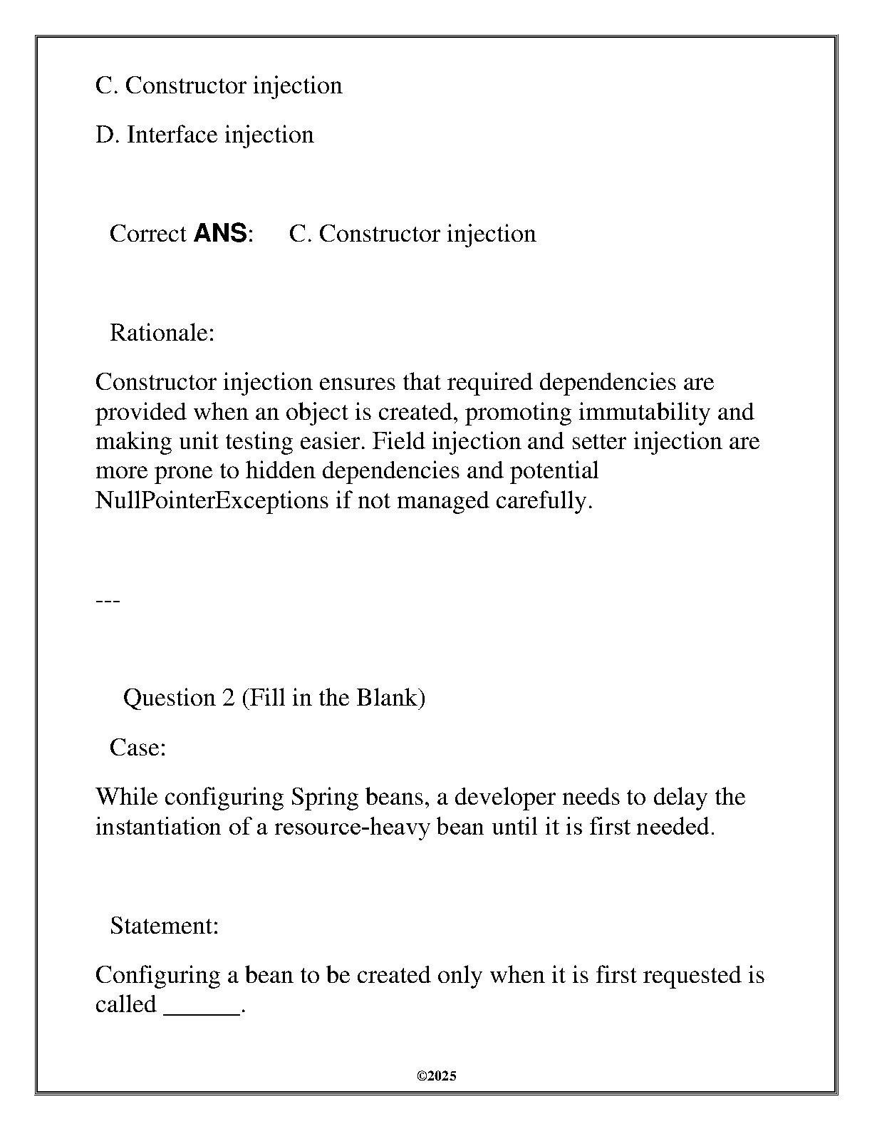 WGU ITSW 3173 Java Frameworks Exam Q&A Guide