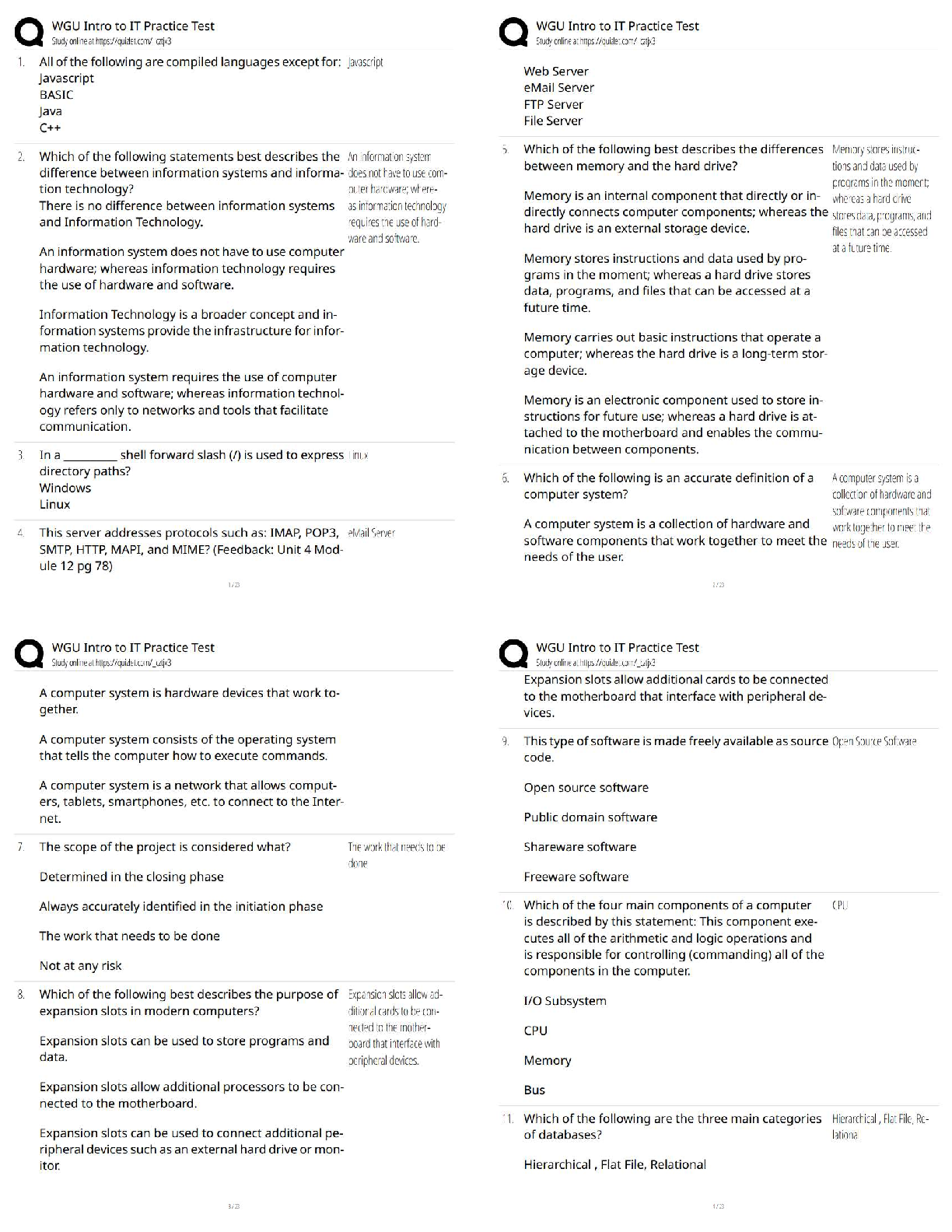 WGU C182 Intro to IT Practice Test 2025/2026 Questions IMG-1