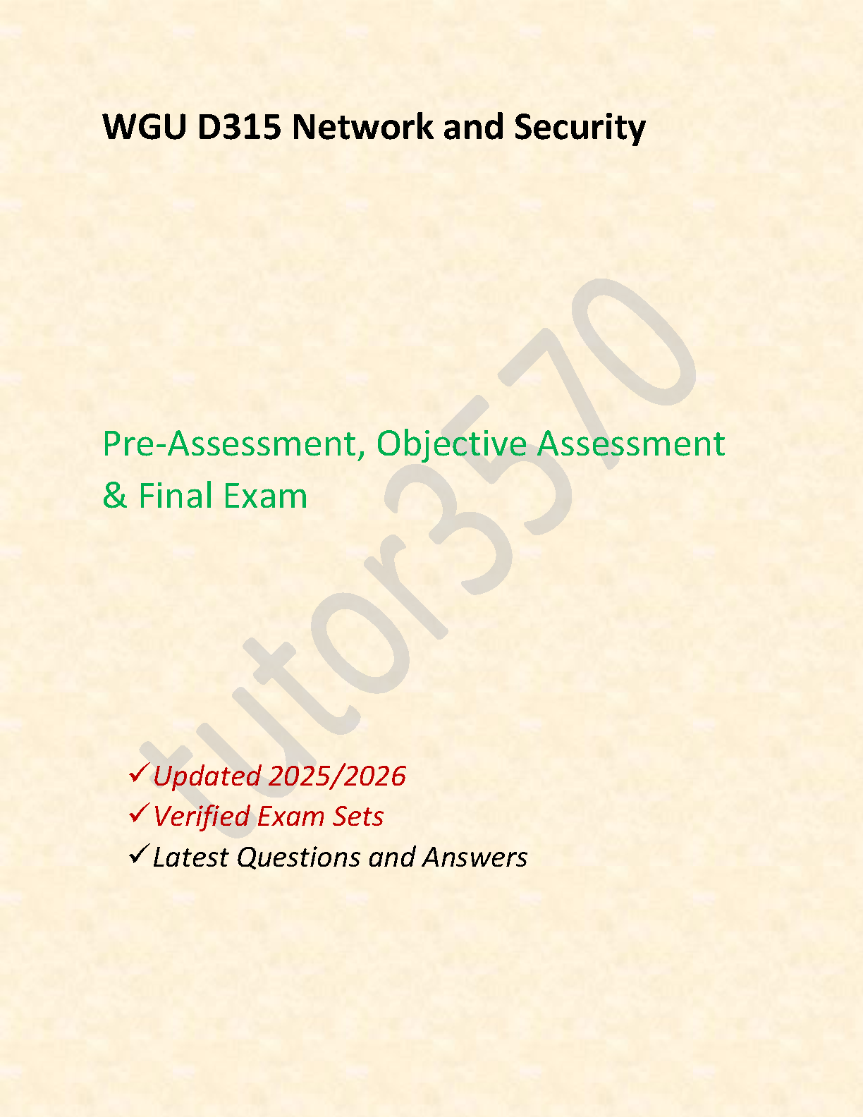WGU D315 Network and Security Exam Questions 2026 IMG-1