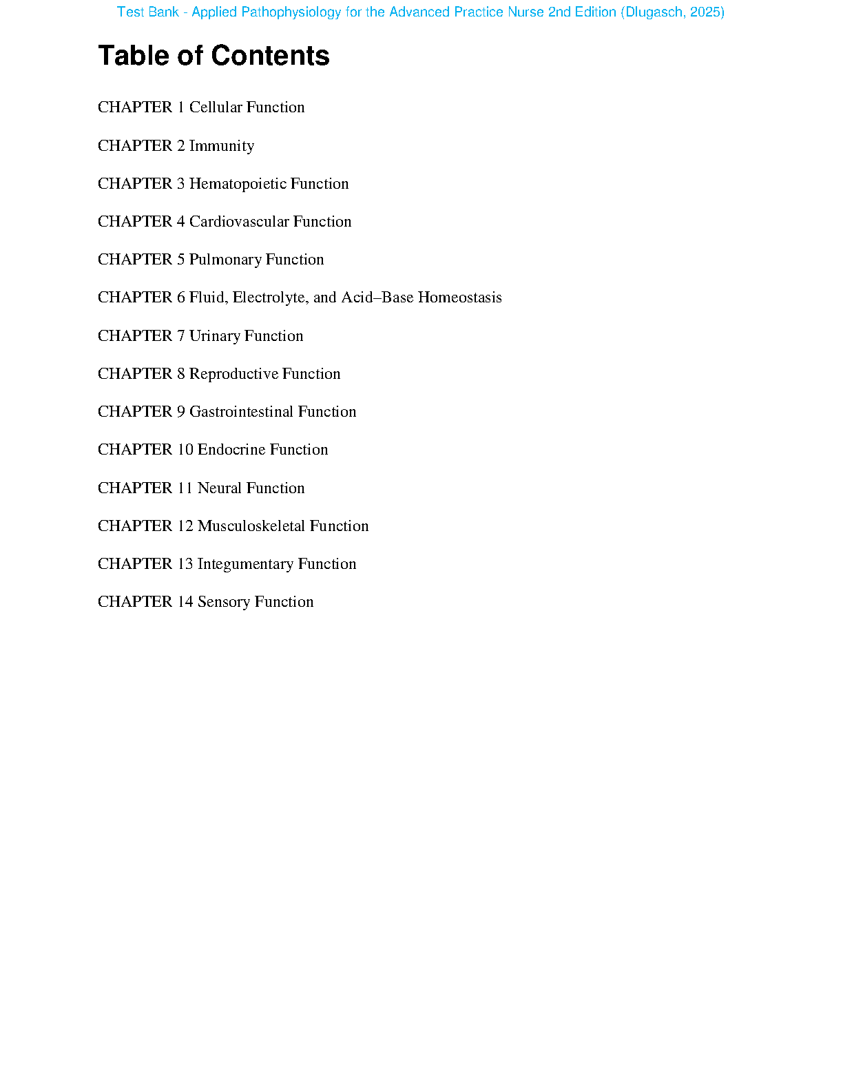 Patho Test Bank APRN Dlugasch 2e