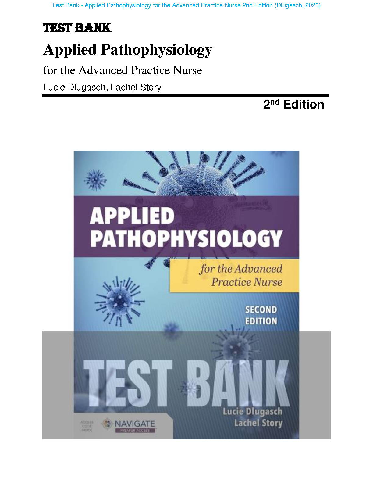 Patho Test Bank APRN Dlugasch 2e