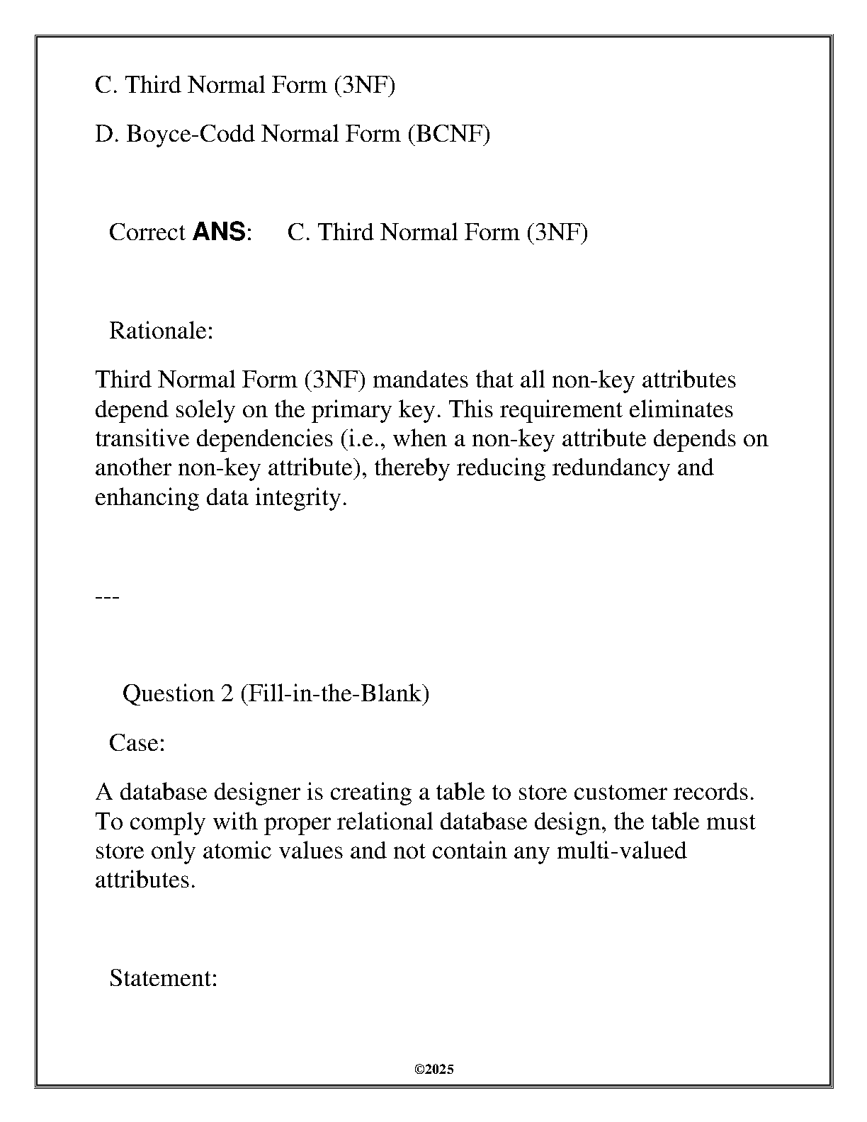 WGU ITEC 2116 D426 Data Mgmt Final Exam Qs & As 2025