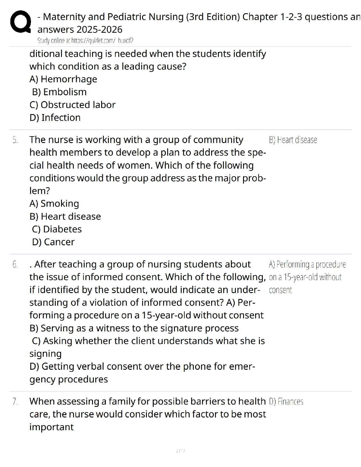 Nursing Test Bank Maternity Pediatric Ch 1-3 | 2026/27 Success
