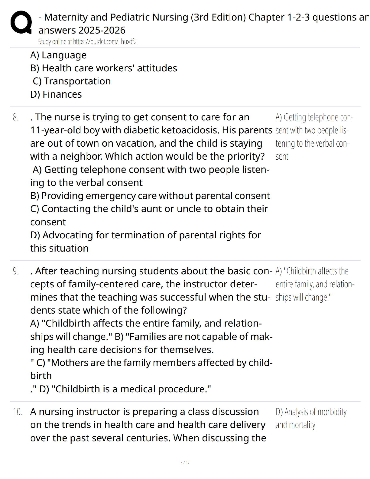 Nursing Test Bank Maternity Pediatric Ch 1-3 | 2026/27 Success IMG-3