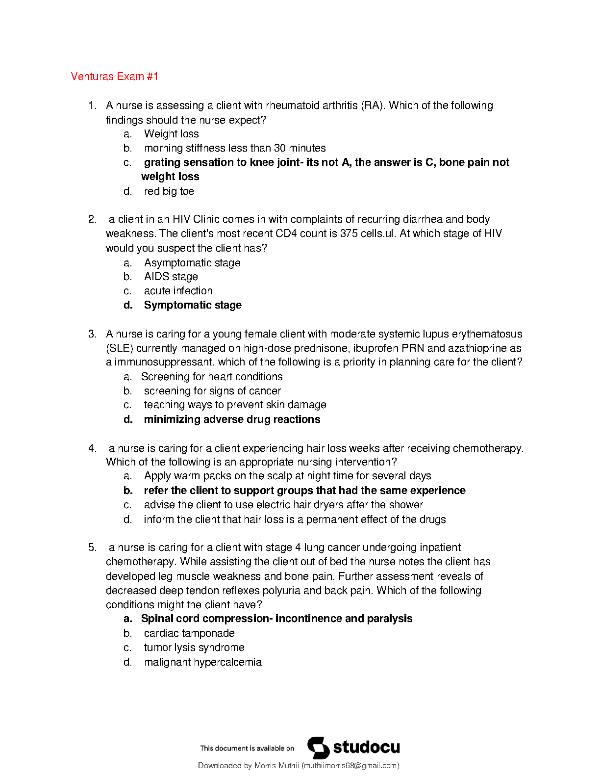 MedSurg Test Bank 2026/27 Lewis 12e Exam 1 Questions