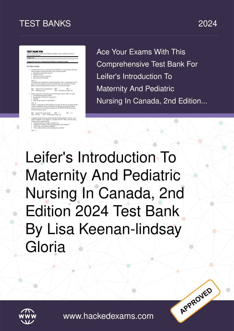 Maternity & Pediatric Nursing Test Bank Canada 2026/27
