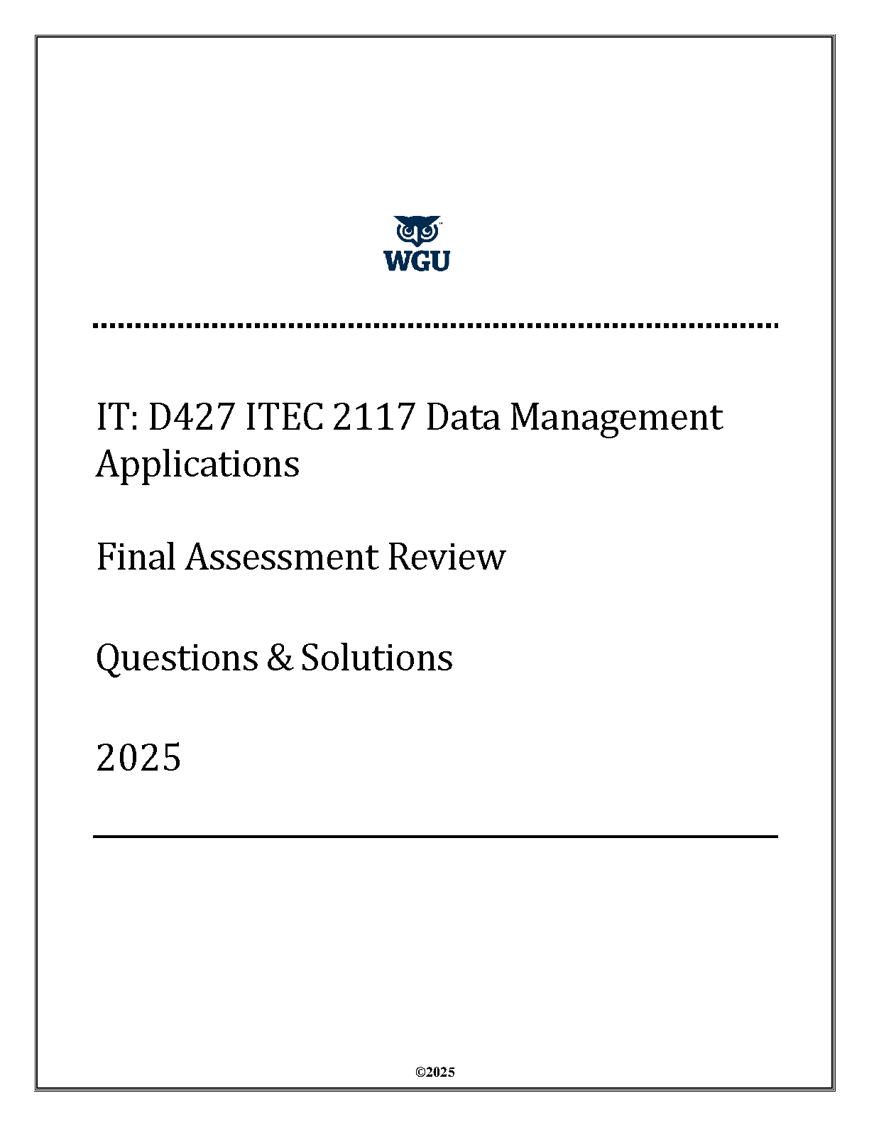 WGU IT D427 Data Mgmt App Final Exam Qs & Solutions IMG-1