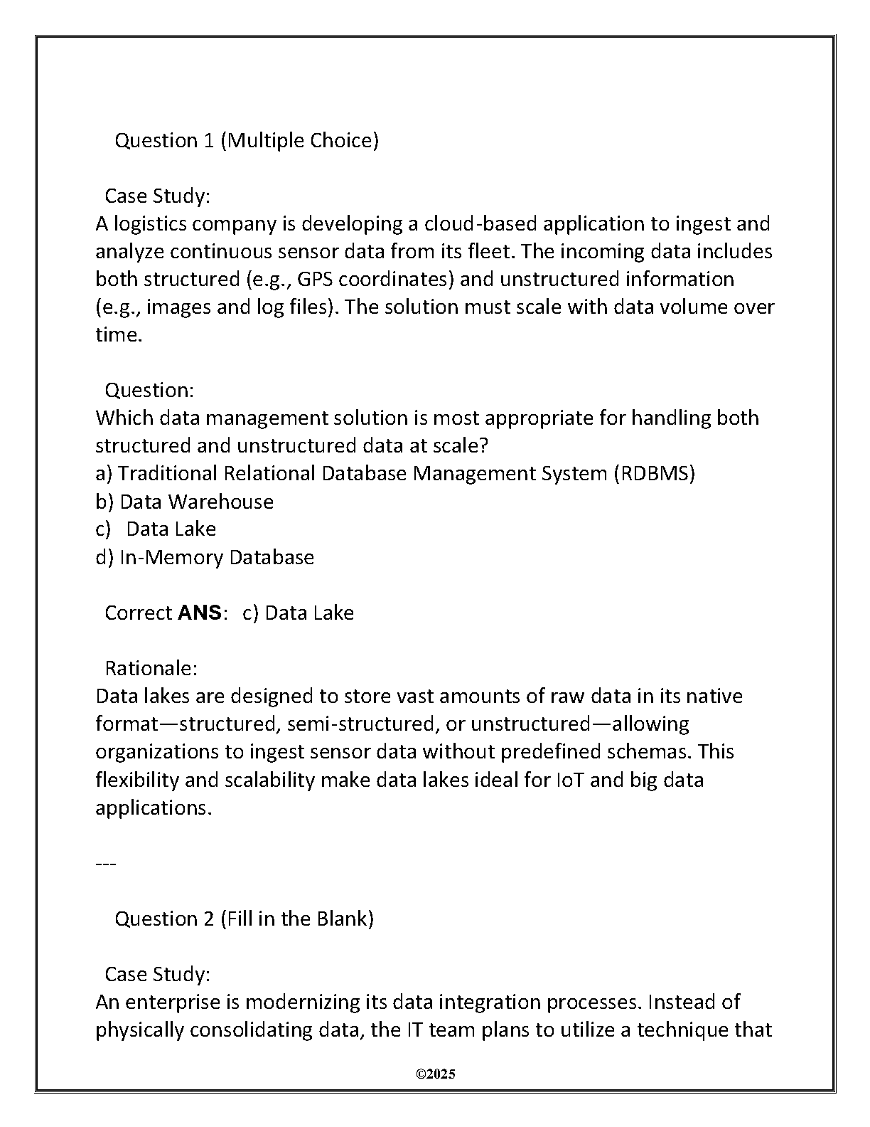 WGU IT D427 Data Mgmt App Final Exam Qs & Solutions