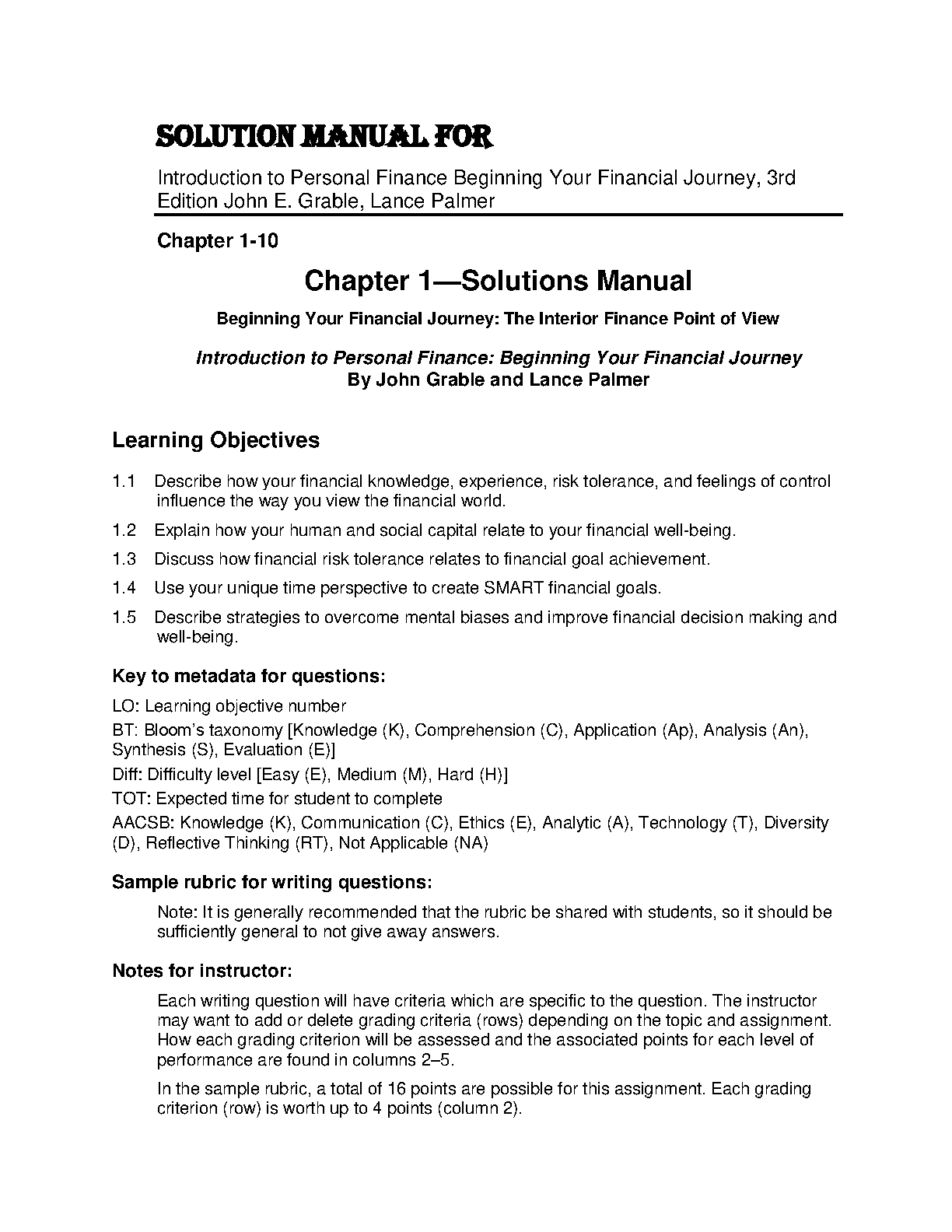 Introduction to Personal Finance, 3rd Edition SOLUTION MANUA IMG-1