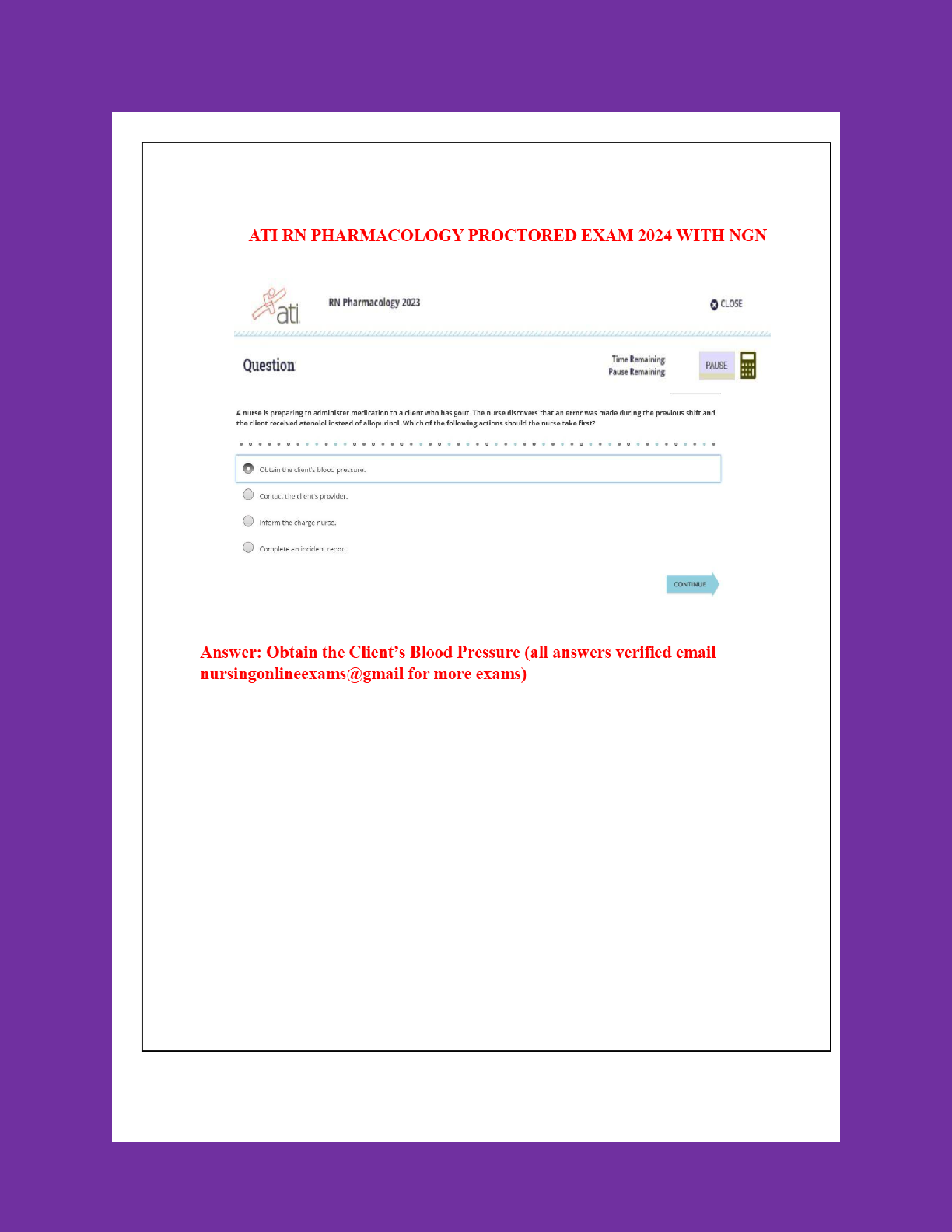 ATI RN Pharm Exam 2026/27 NGN Test Bank & Study Guide