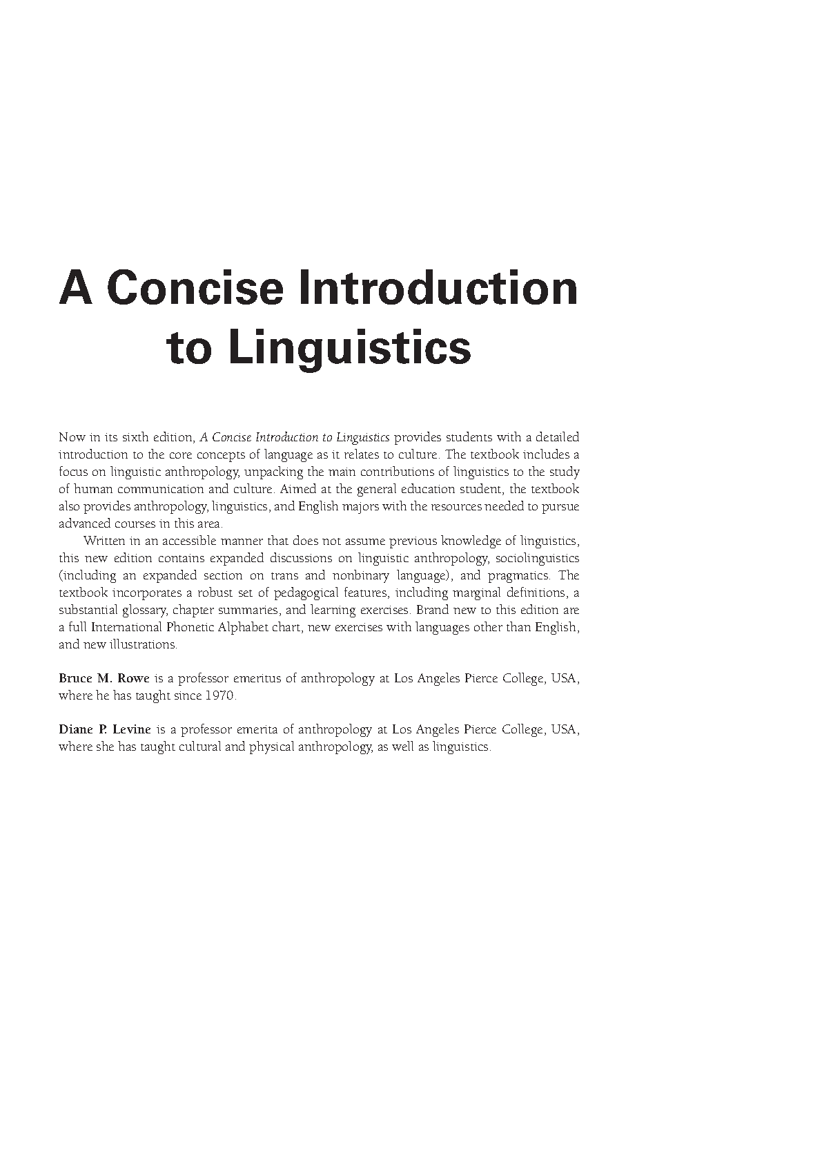 Linguistics Test Bank: Concise Intro 6th Ed