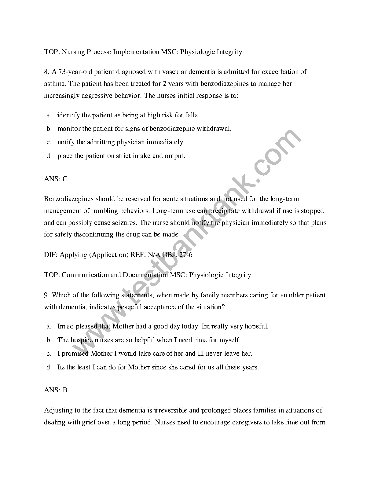 Gerontological Nursing 9th Edition TEST BANK IMG-1