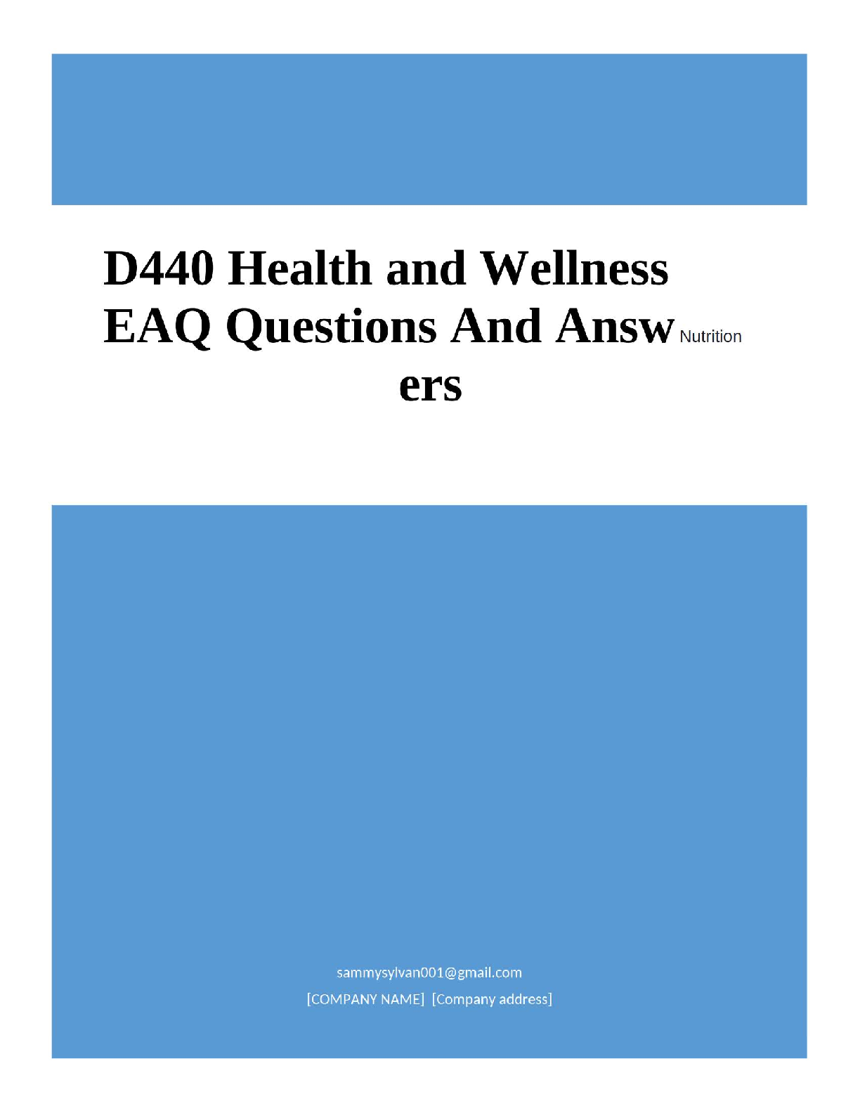 WGU D440 Nutrition EAQ Test Bank 2025/26