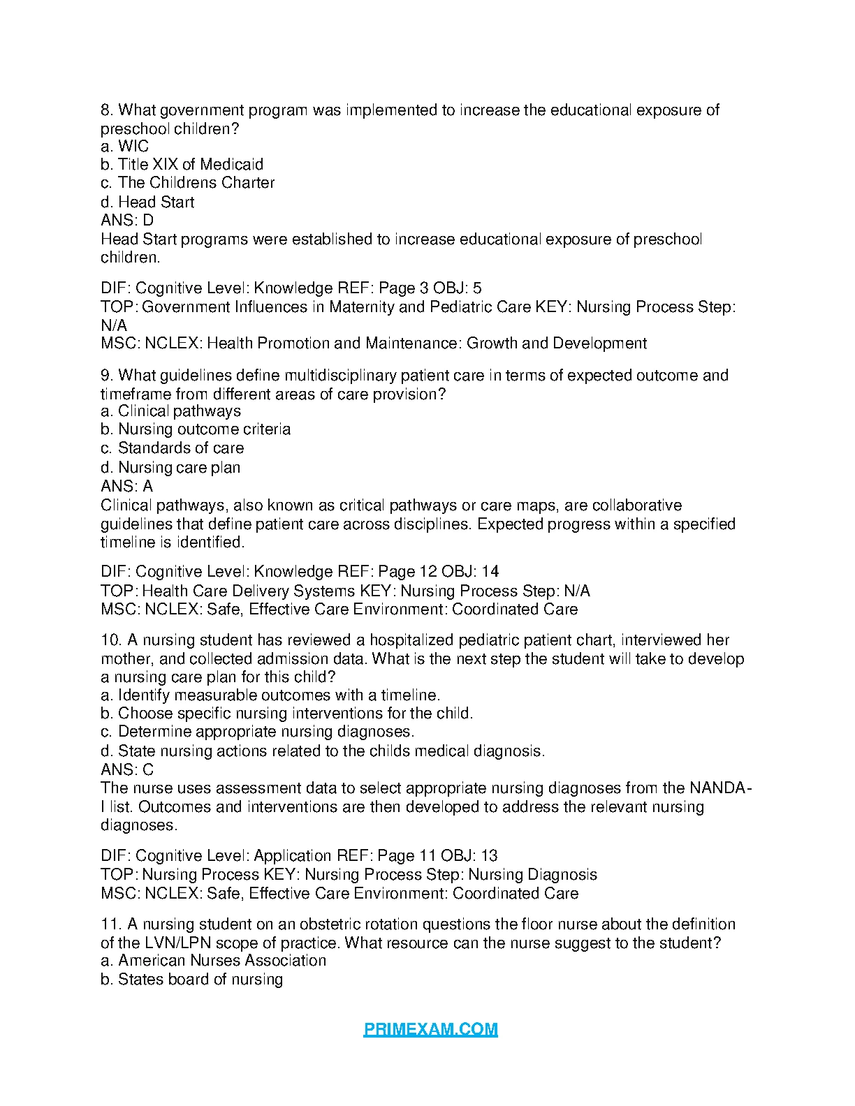 Maternity and Pediatrics Nursing Test Bank 2026/27 IMG-3