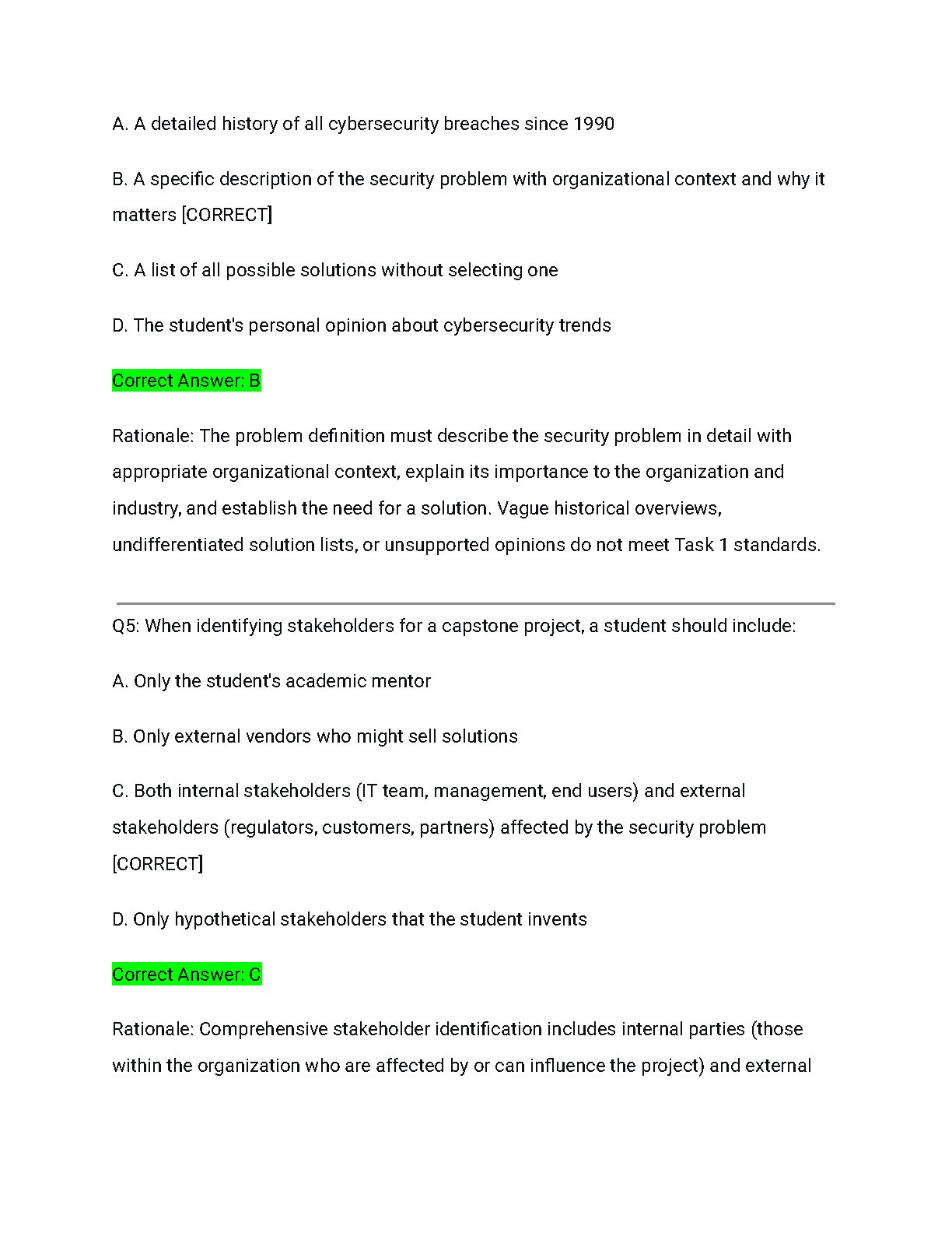 WGU D490 Task 1 Study Guide: Verified Answers & Rationales IMG-3