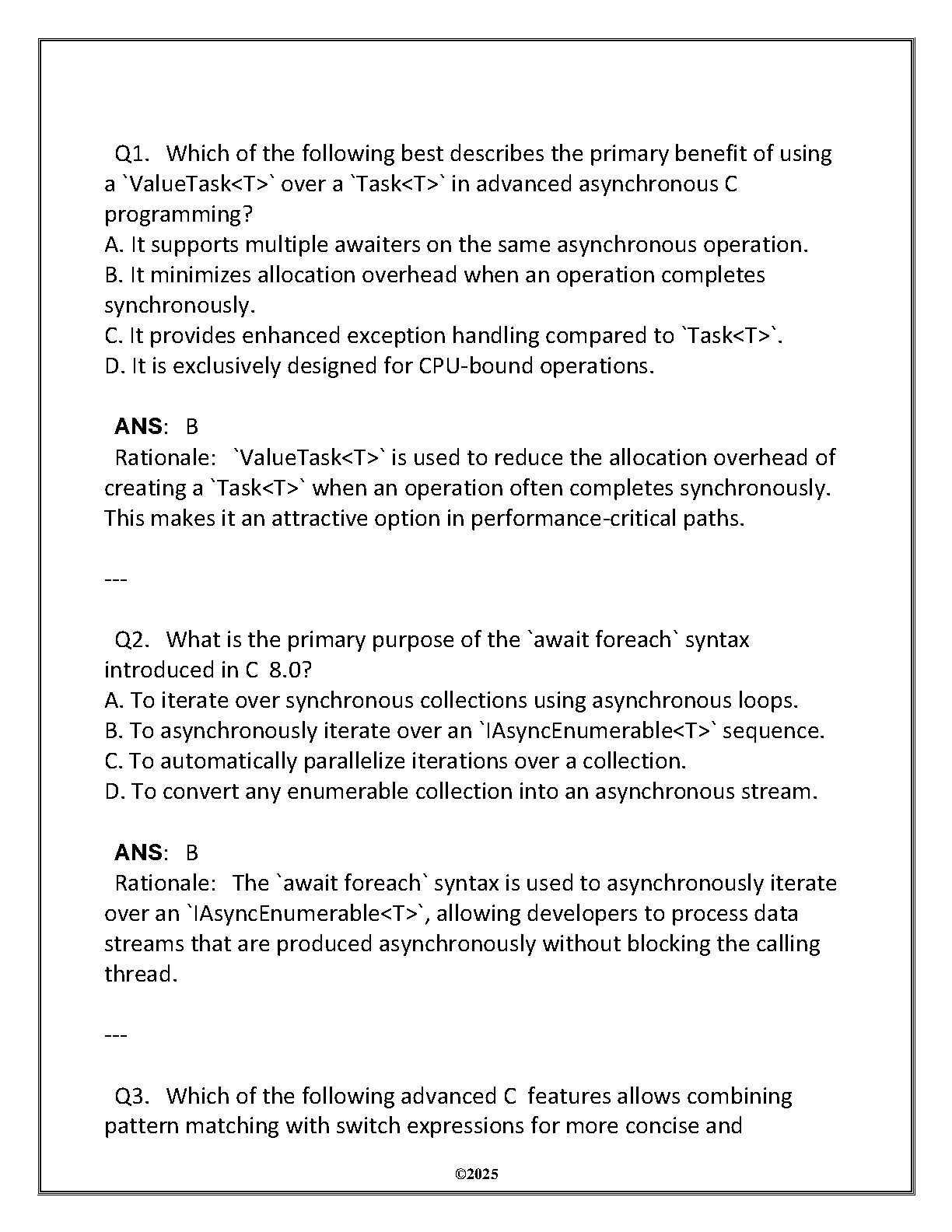 WGU ITSW 3225 Advanced C Final Exam Test Bank 2025
