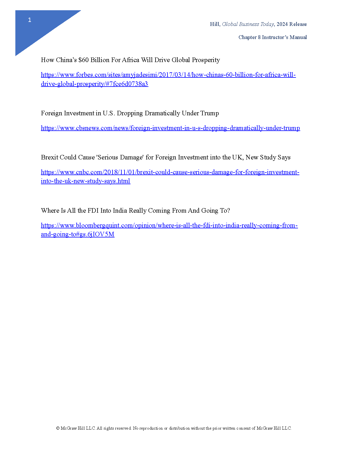 Global Business Today Instructor Manual 2024 IMG-1
