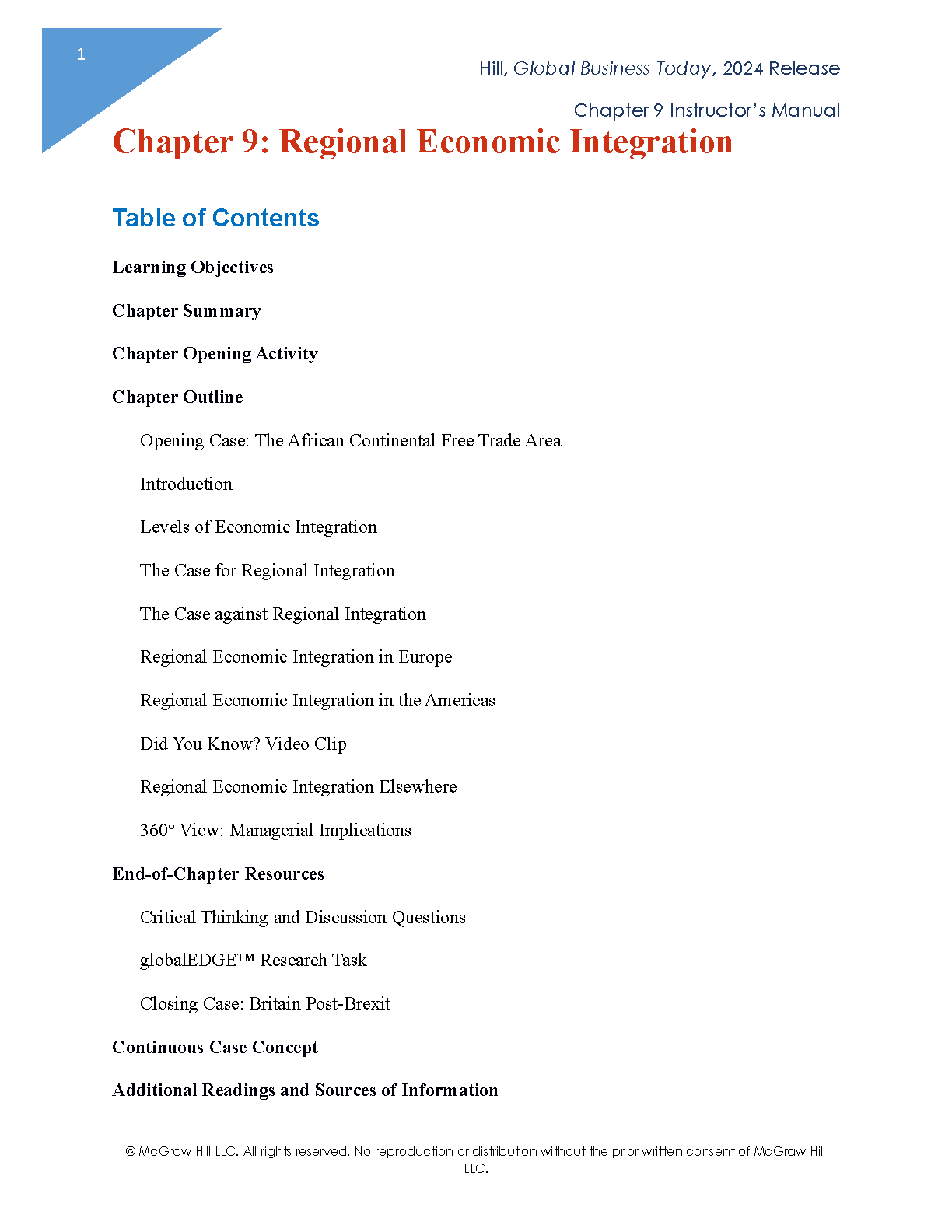 Global Business Today Instructor Manual 2024
