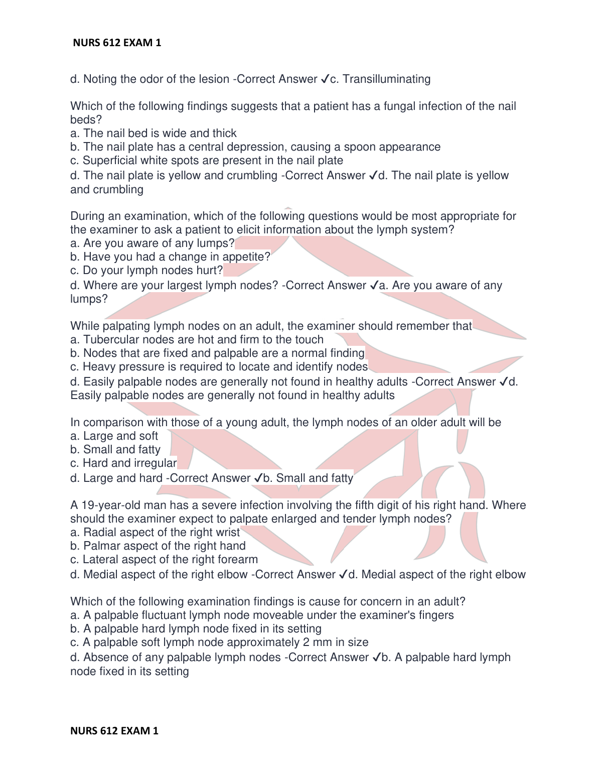 NURS 612 Exam 1 Advanced Health Assessment Test Bank IMG-1