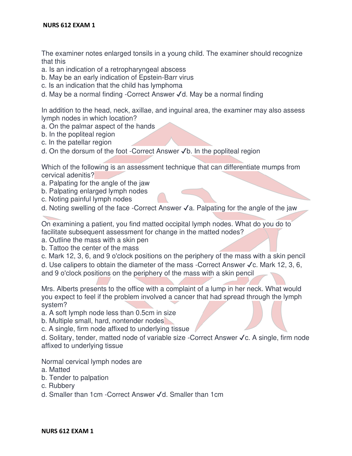 NURS 612 Exam 1 Advanced Health Assessment Test Bank IMG-3