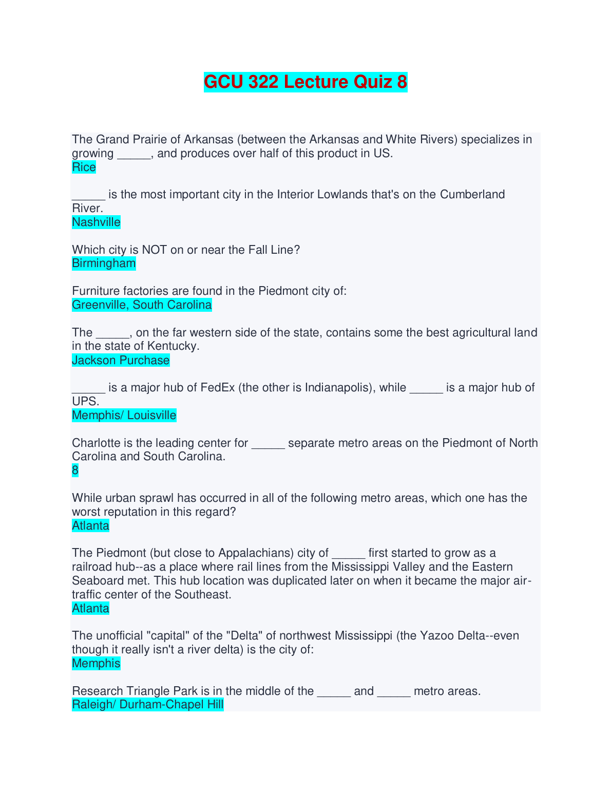 GCU 322 Quiz 8 Exam Prep Guide for 2026/27 Students IMG-1