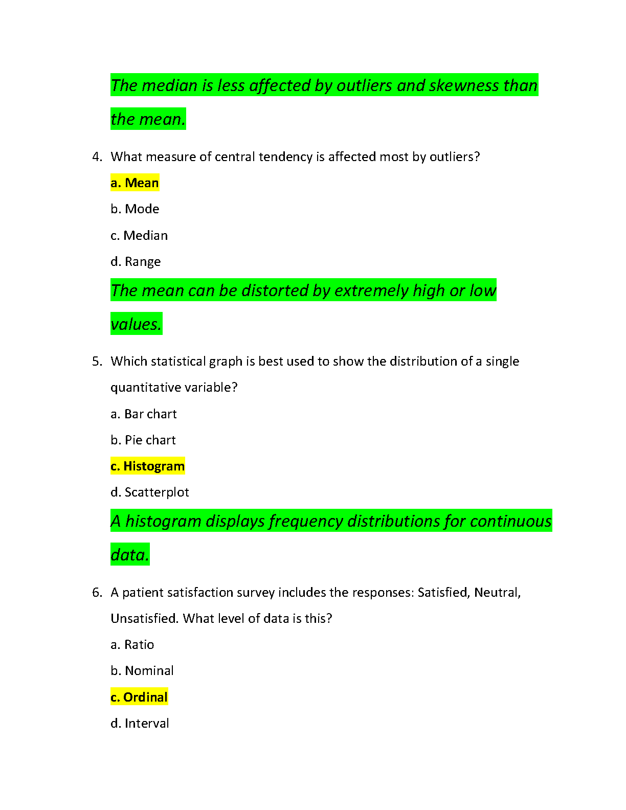 WGU C784 Applied Healthcare Stats OA1 Test Bank
