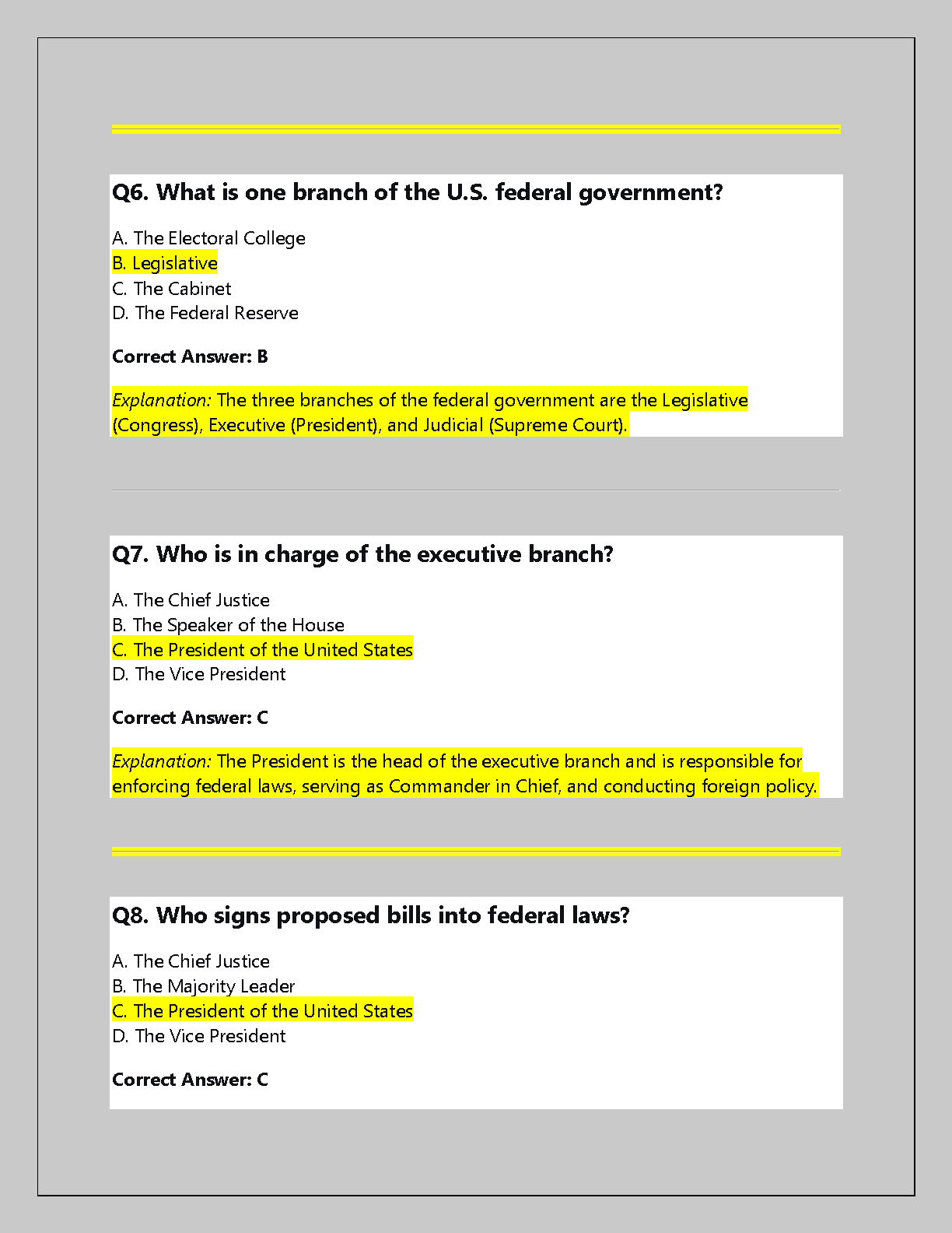 US Civics & Government Practice Exam 2026-27 Questions IMG-3