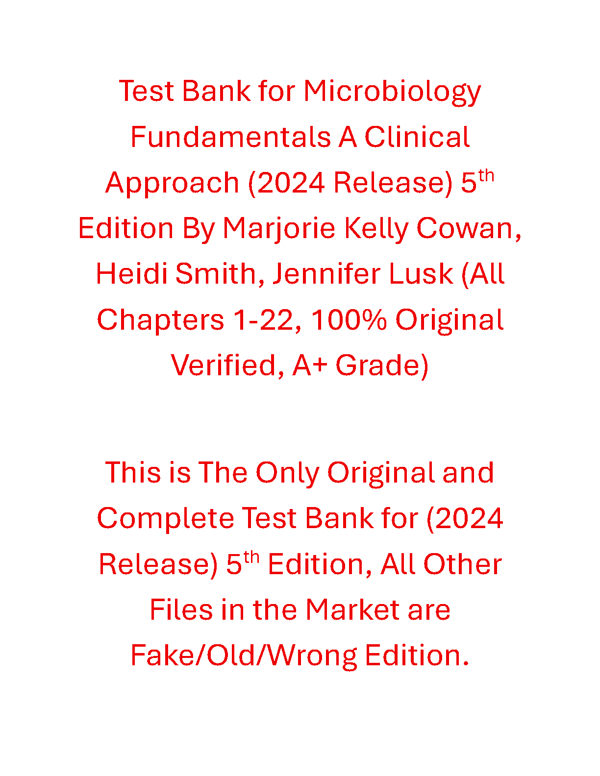 Microbiology Fundamentals: A Clinical Approach 5th Edition