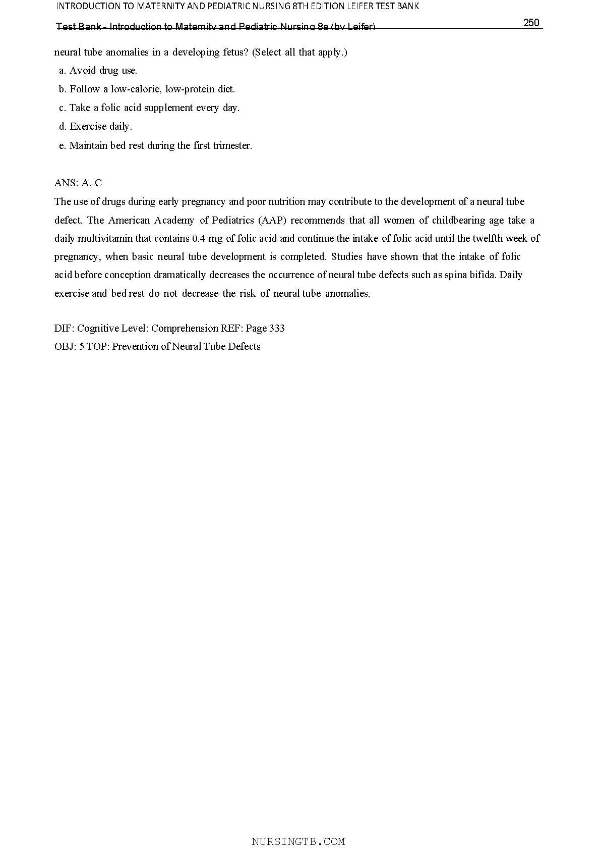 Maternity and Pediatric Nursing 9th Edition Study Guide IMG-1