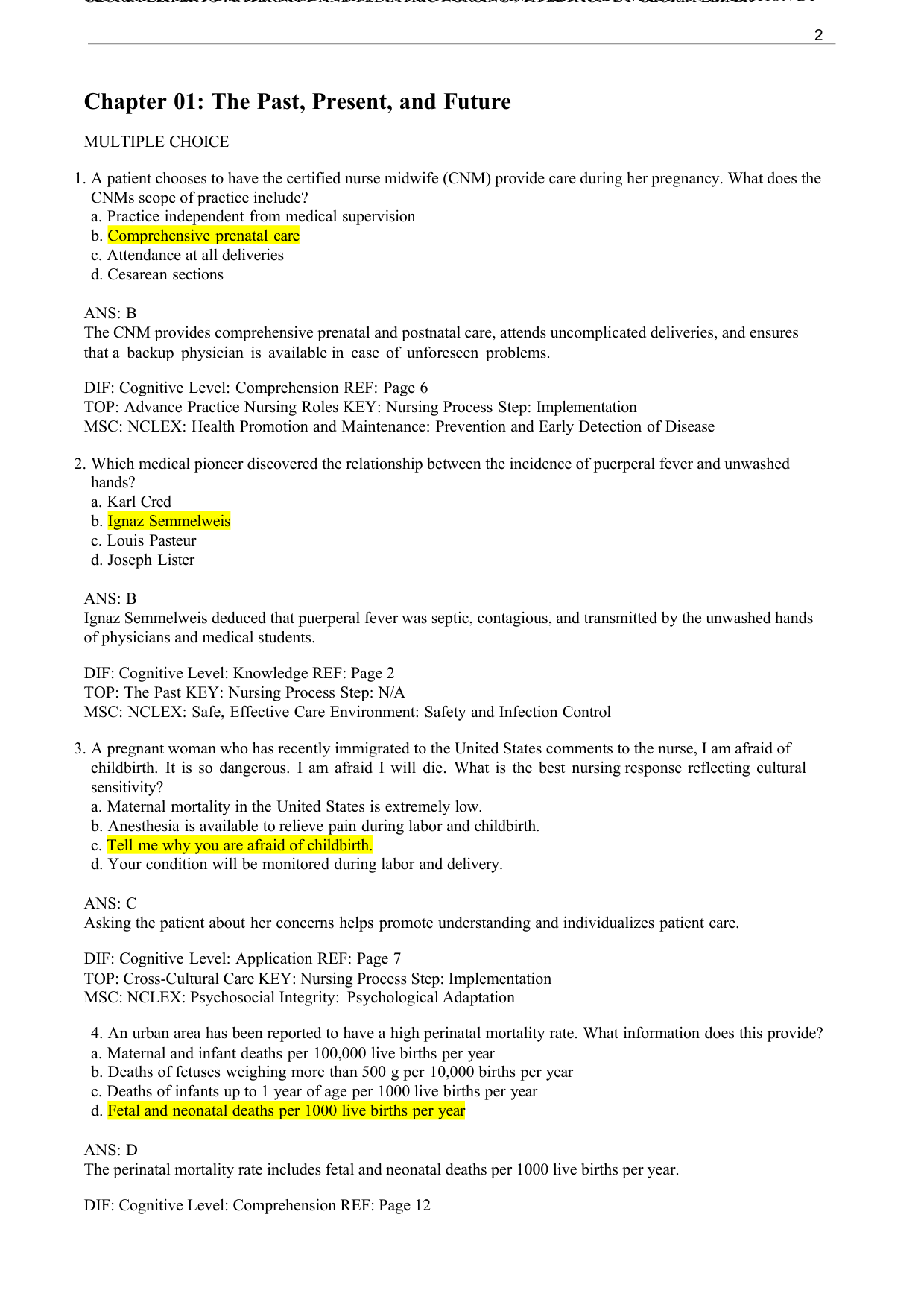 Maternity and Pediatric Nursing 9th Edition Study Guide IMG-3