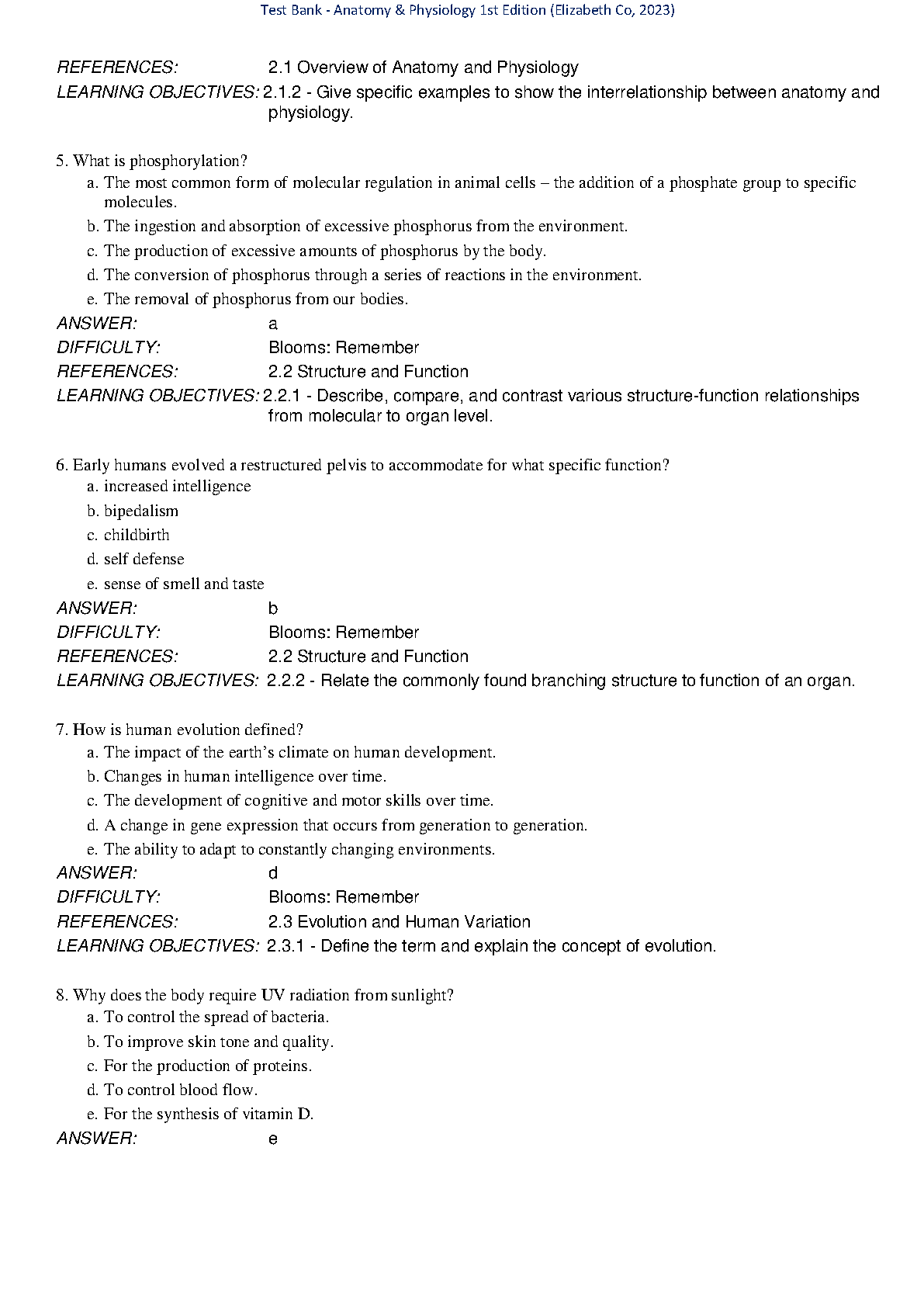 Anatomy & Physiology Test Bank Elizabeth Mack Co Ch 02 Answers IMG-3