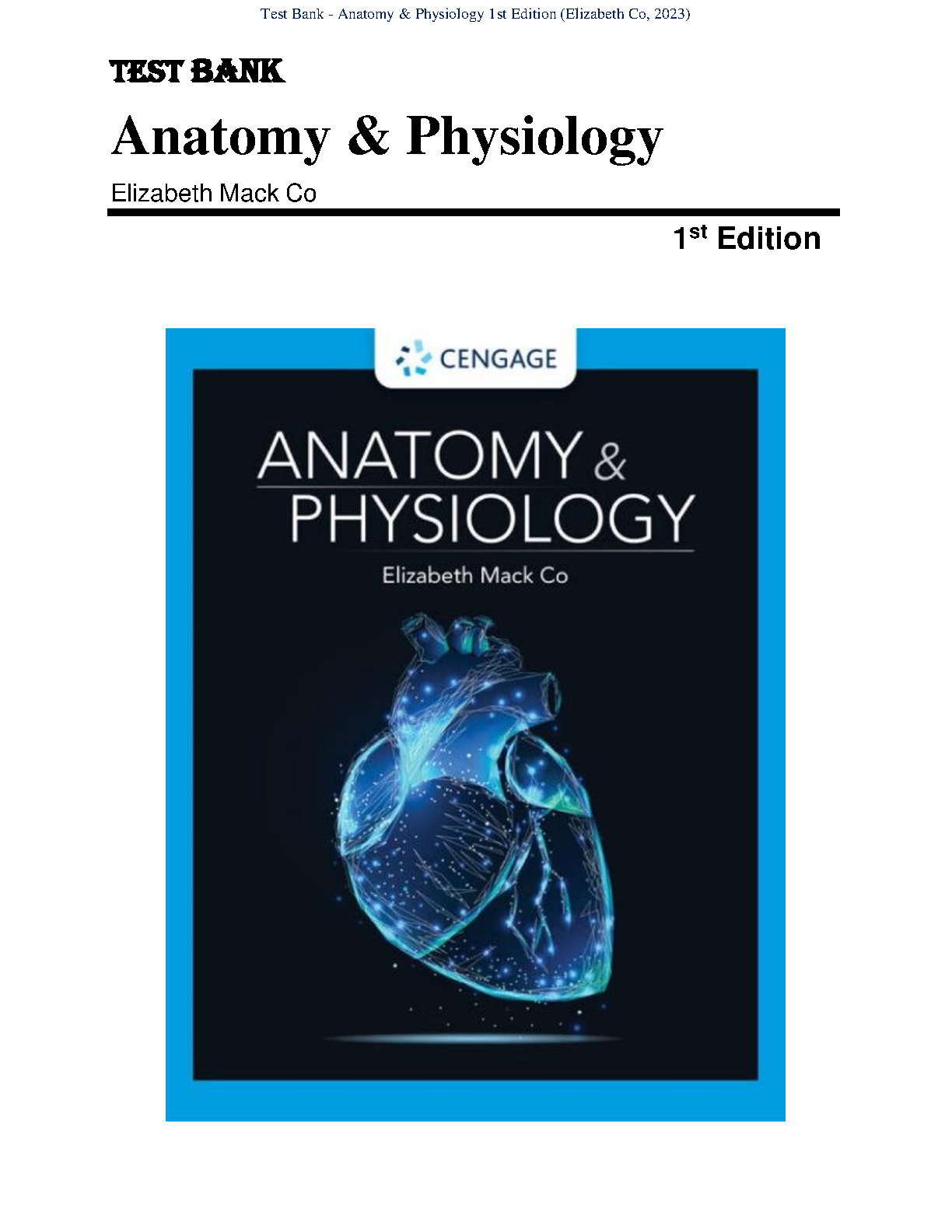 Anatomy & Physiology Test Bank Elizabeth Mack Co Ch 02 Answers