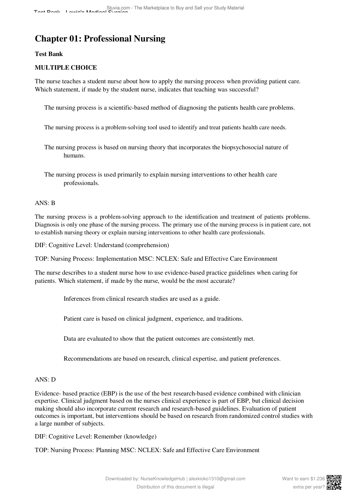 Medical Surgical Nursing Test Bank 2026/27 11th Ed IMG-1