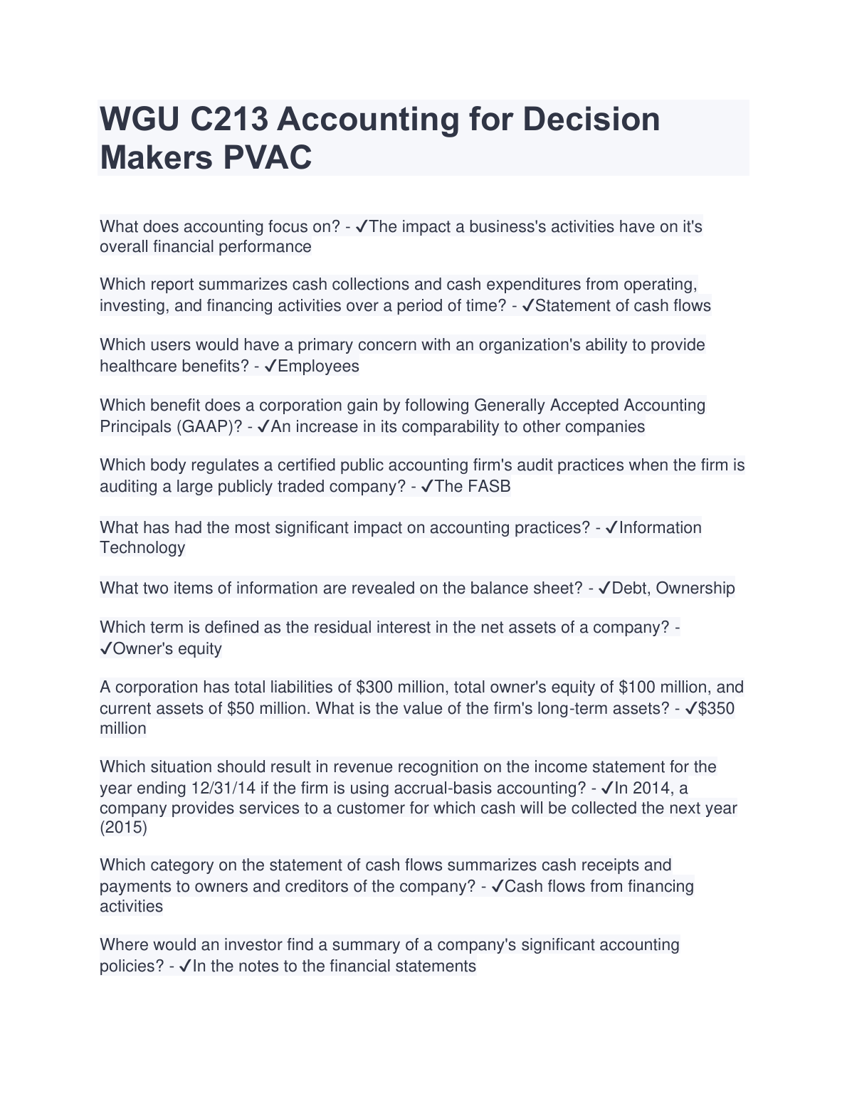 WGU C213 Accounting PVAC Study Guide 2024/2025 IMG-1