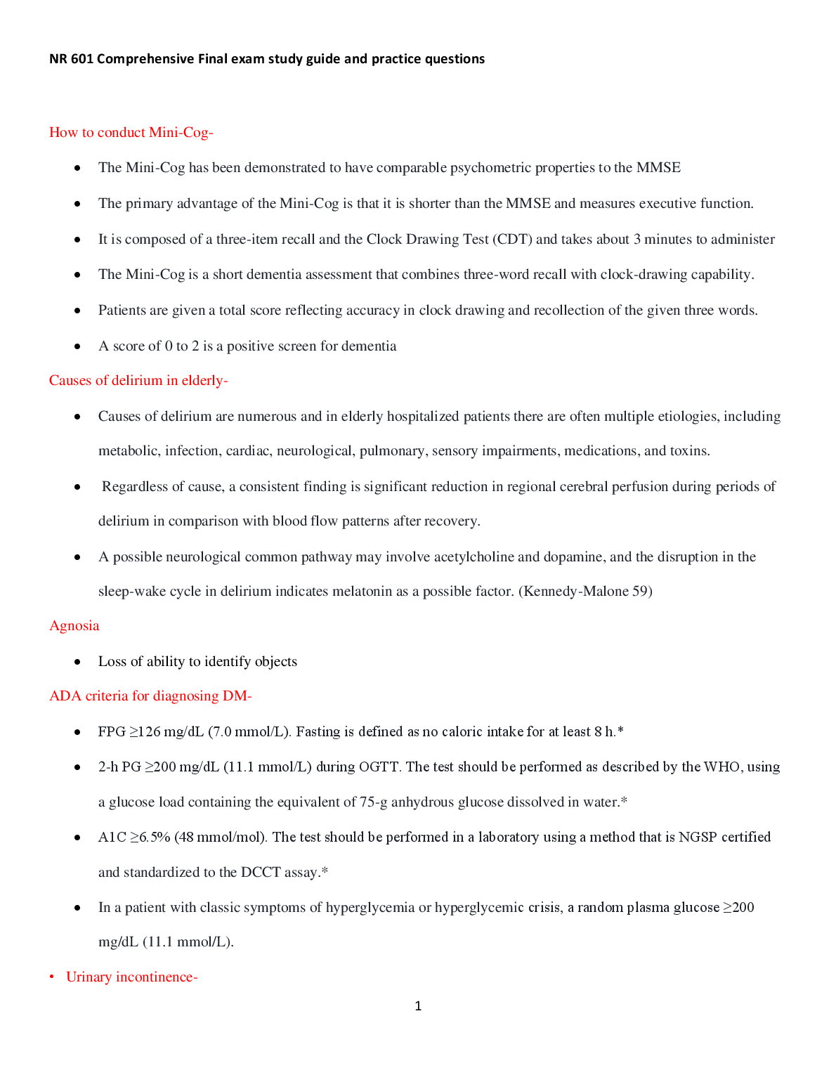 NR 601 Final Exam Study Guide 2023/2024