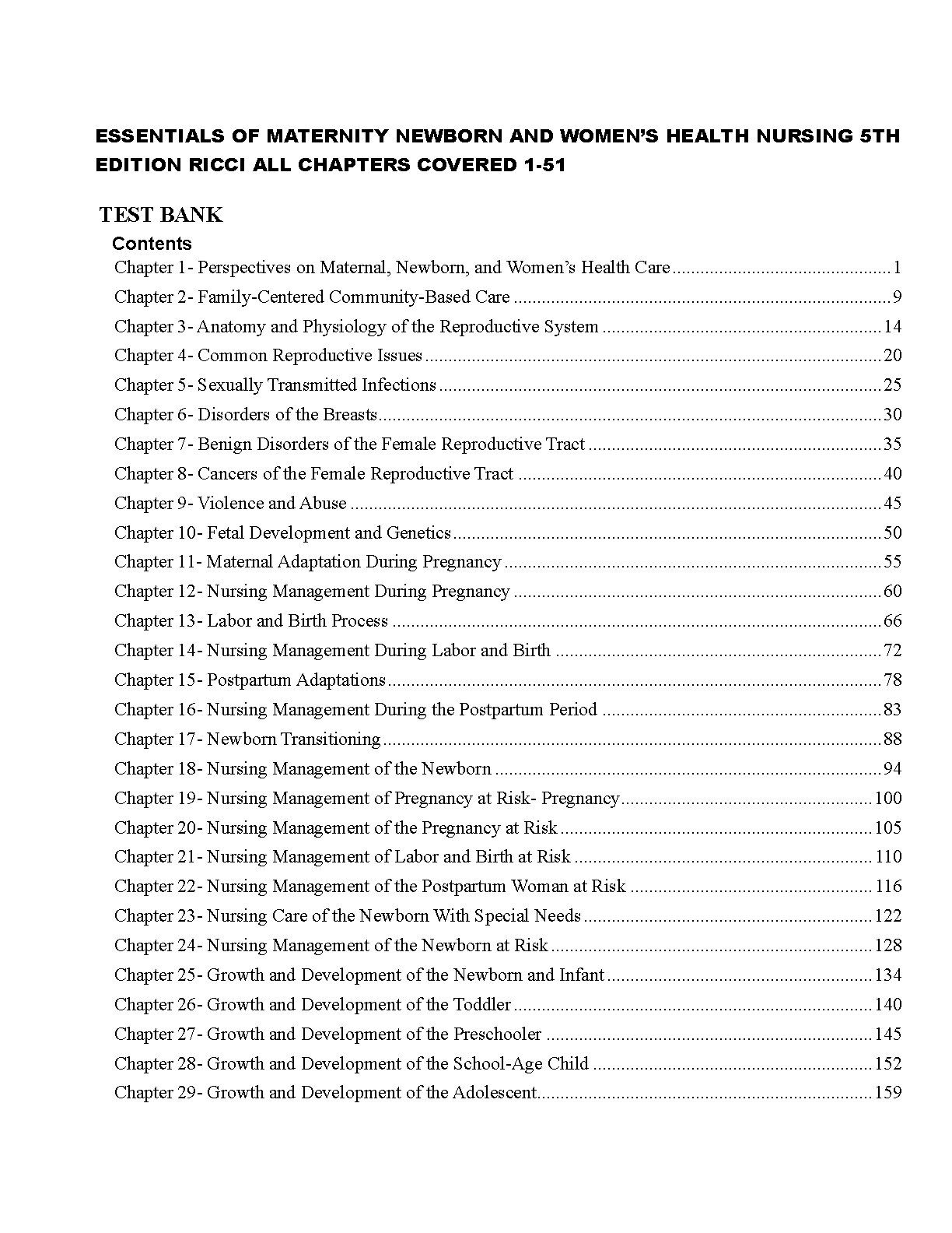 Maternity & Newborn Nursing Test Bank 2026/27