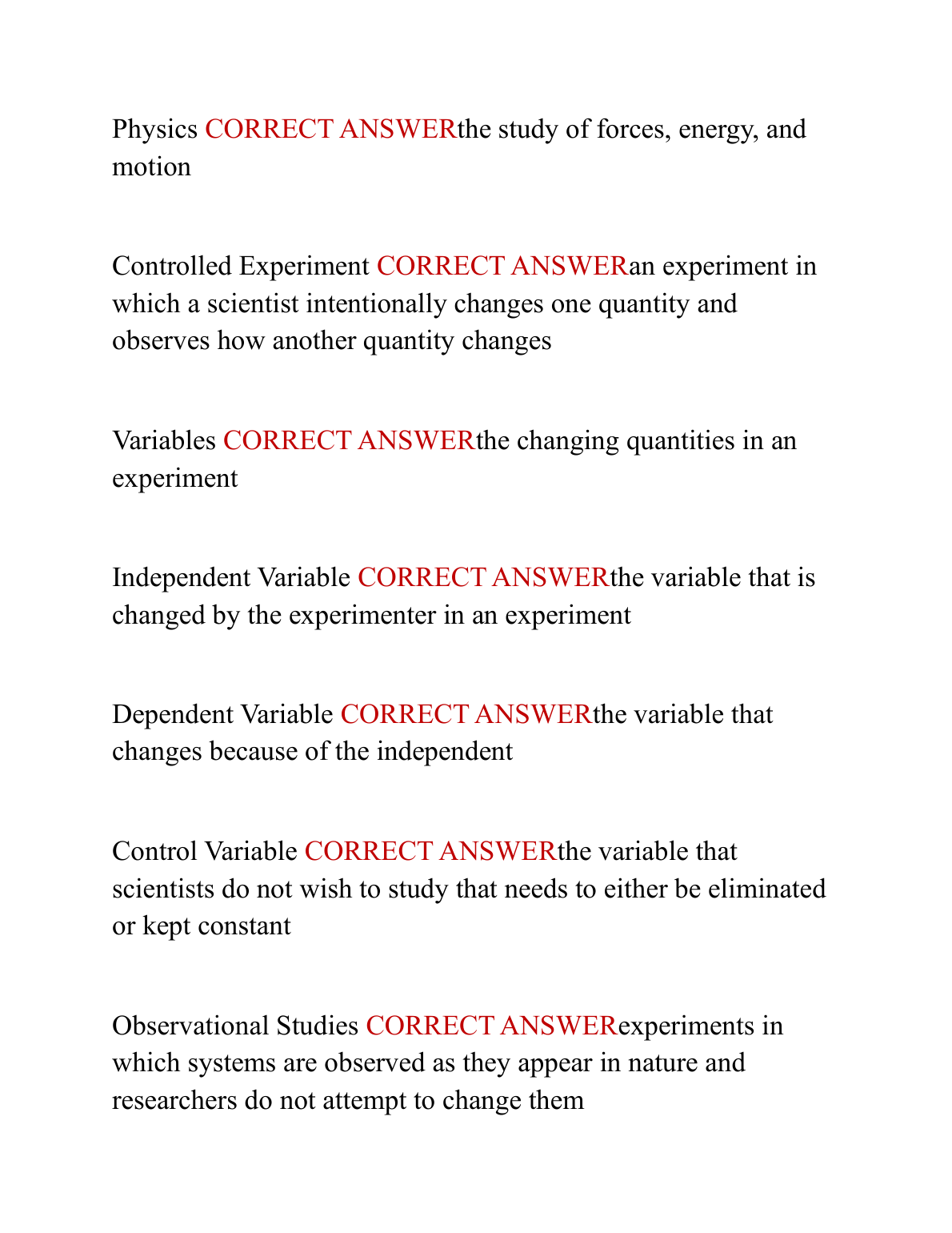WGU C165 Integrated Physical Science Exam Questions Answers