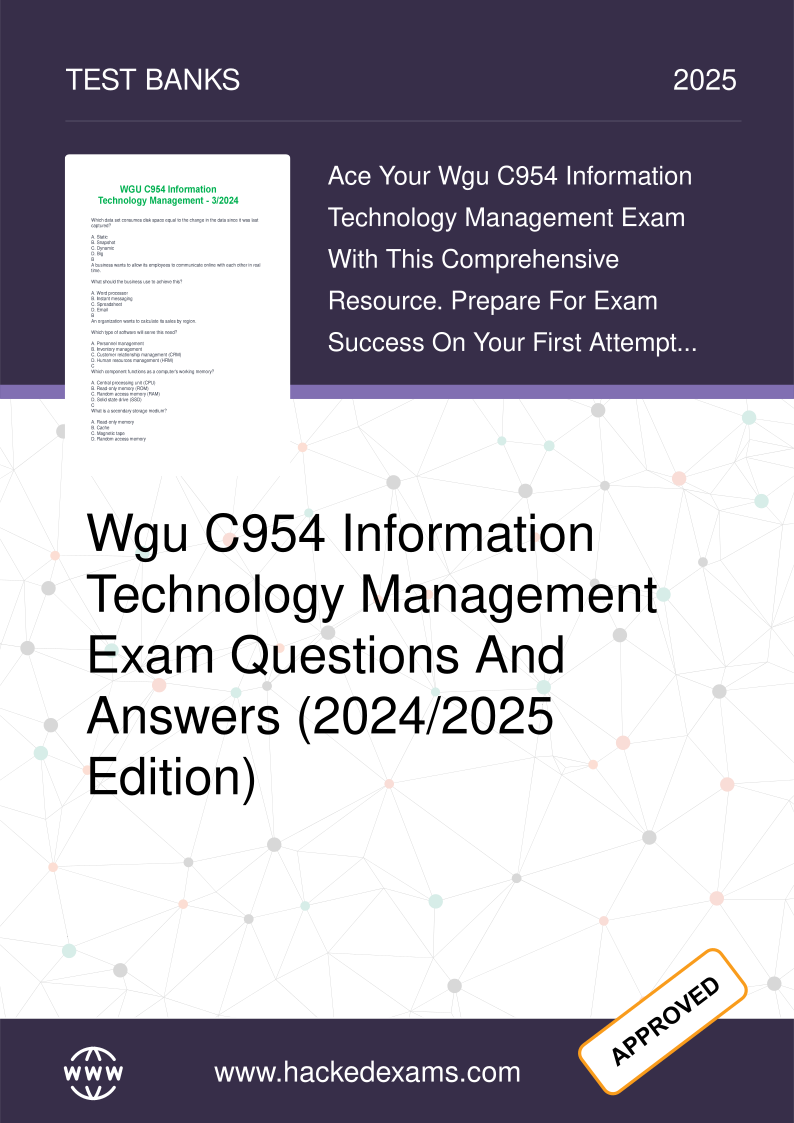 WGU C954 IT Management Exam Prep 2024
