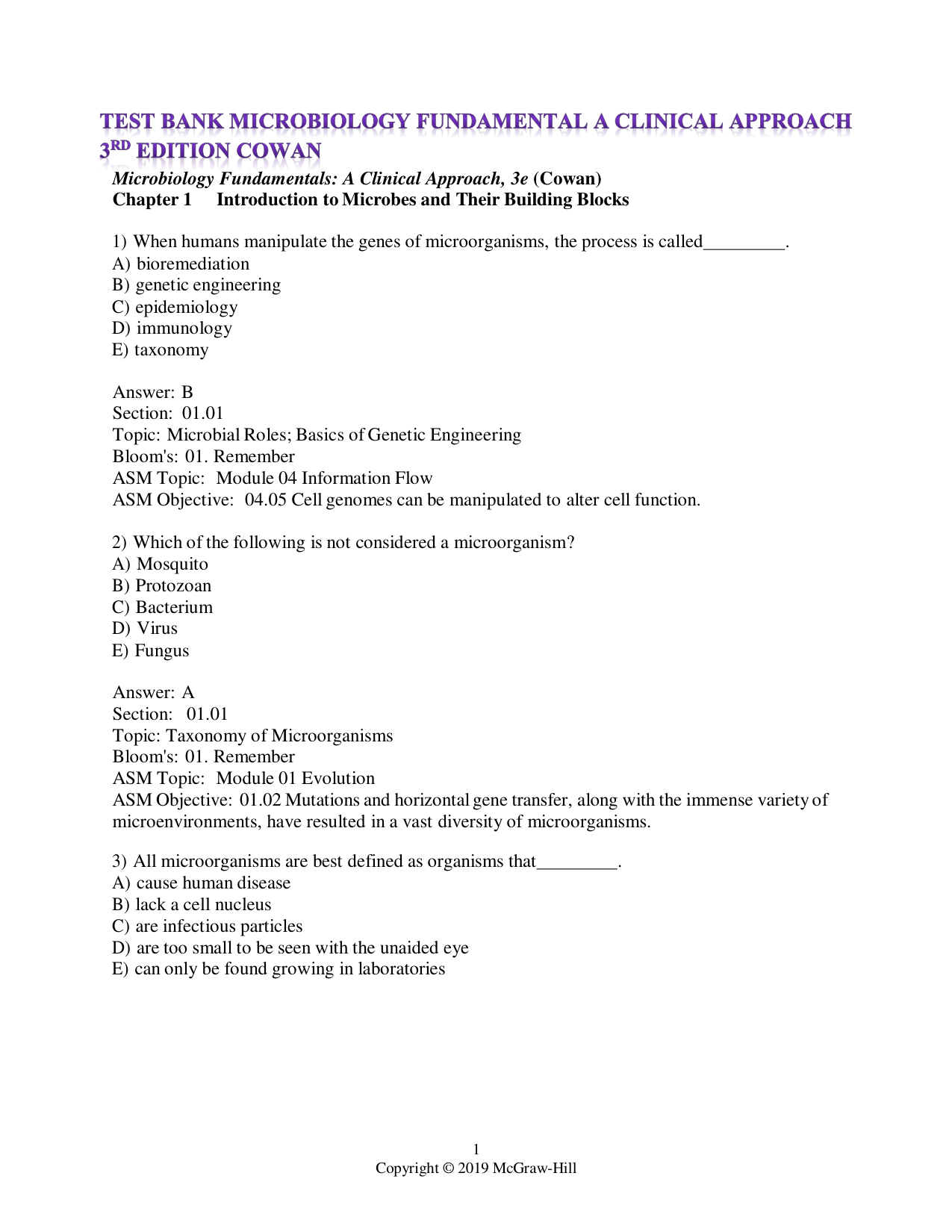 Microbiology Fundamentals: A Clinical Approach, 3rd Edition