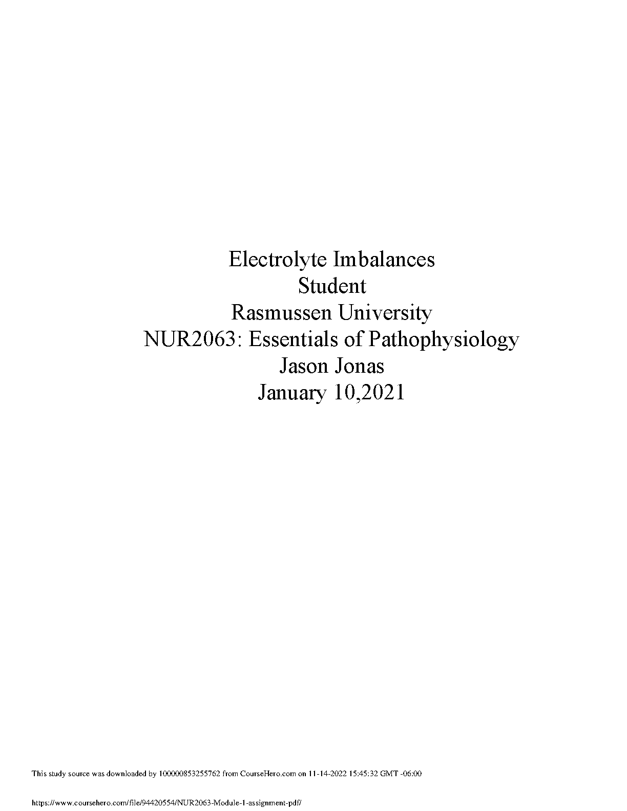 NUR2063 Electrolyte Imbalance Study Guide 2025/2026 IMG-1
