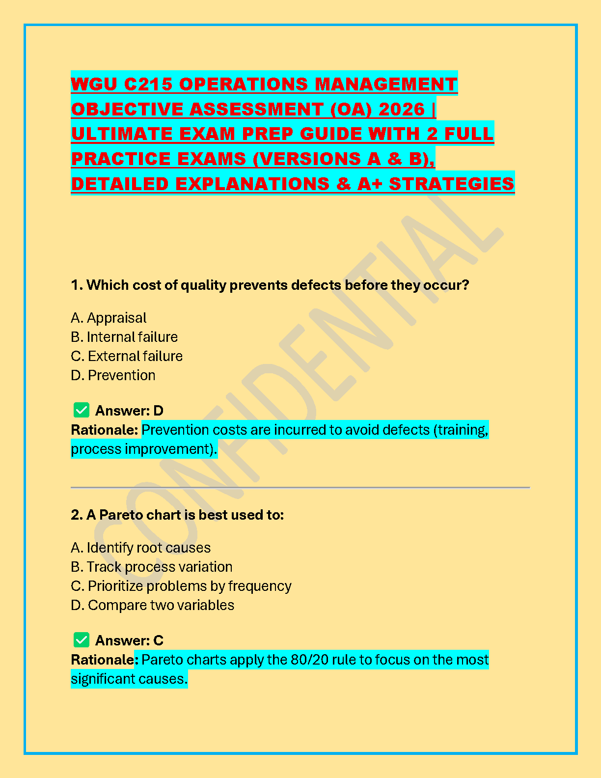 WGU C215 Operations Management Test Bank & Exam Guide IMG-1