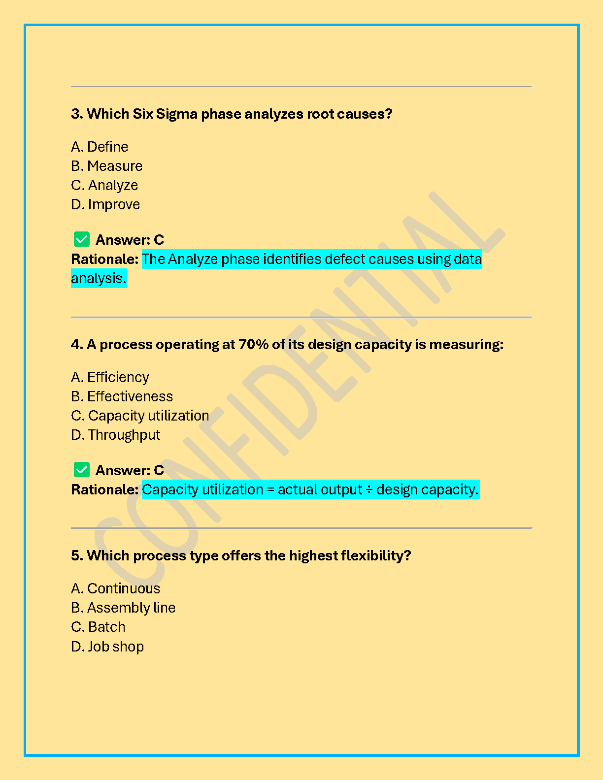 WGU C215 Operations Management Test Bank & Exam Guide