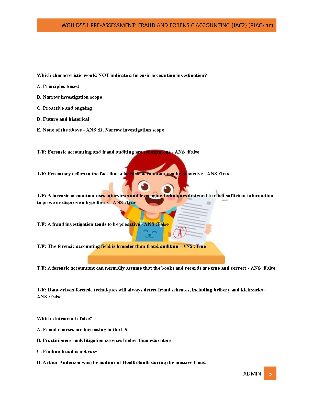 WGU D551 Fraud Forensic Accounting Exam Prep Guide IMG-3