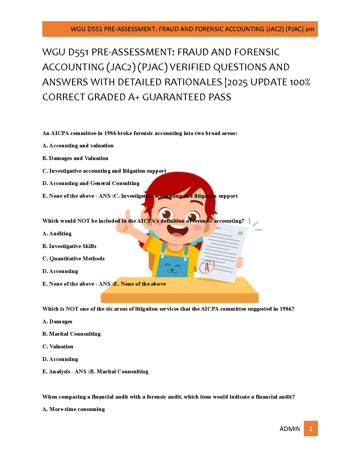 WGU D551 Fraud Forensic Accounting Exam Prep Guide
